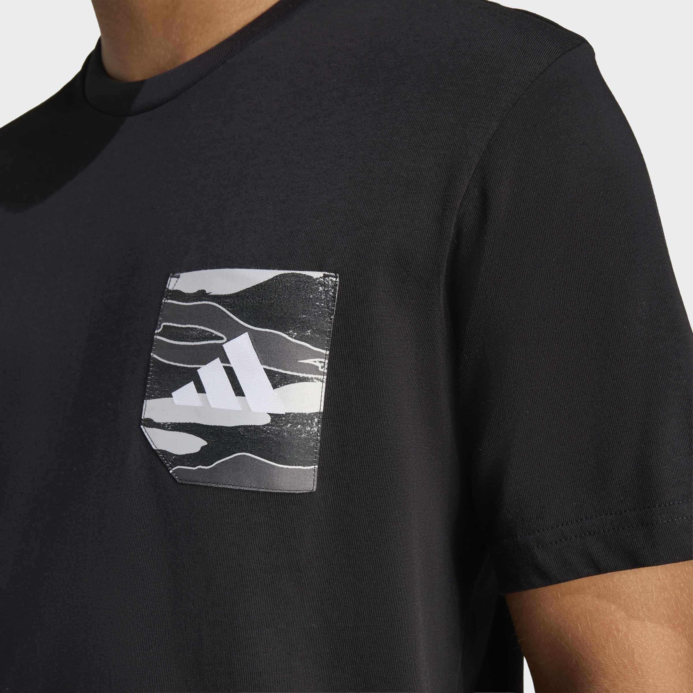 Camo Woven Pocket Graphic T-Shirt, Black, A701_ONE, large image number 3
