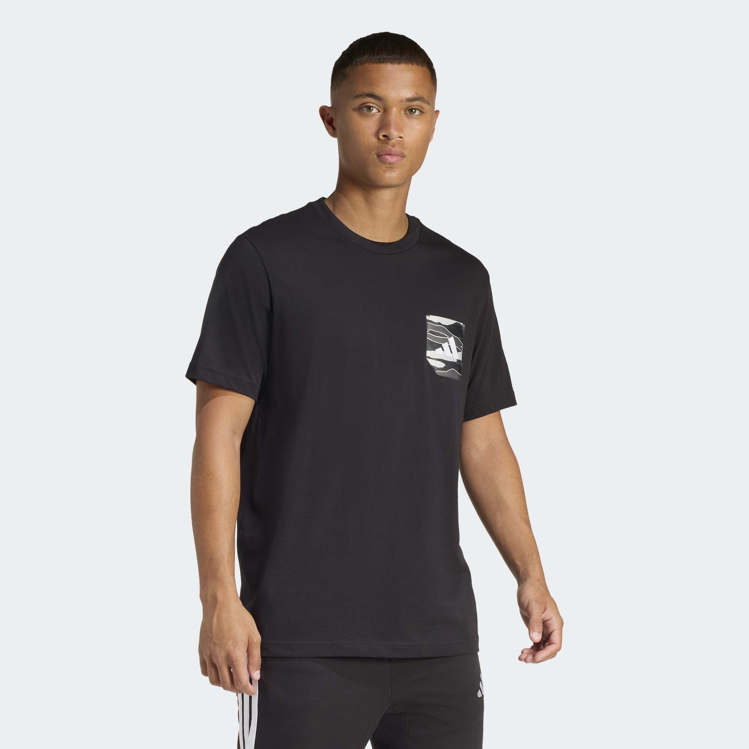 Camo Woven Pocket Graphic T-Shirt, Black, A701_ONE, large image number 5