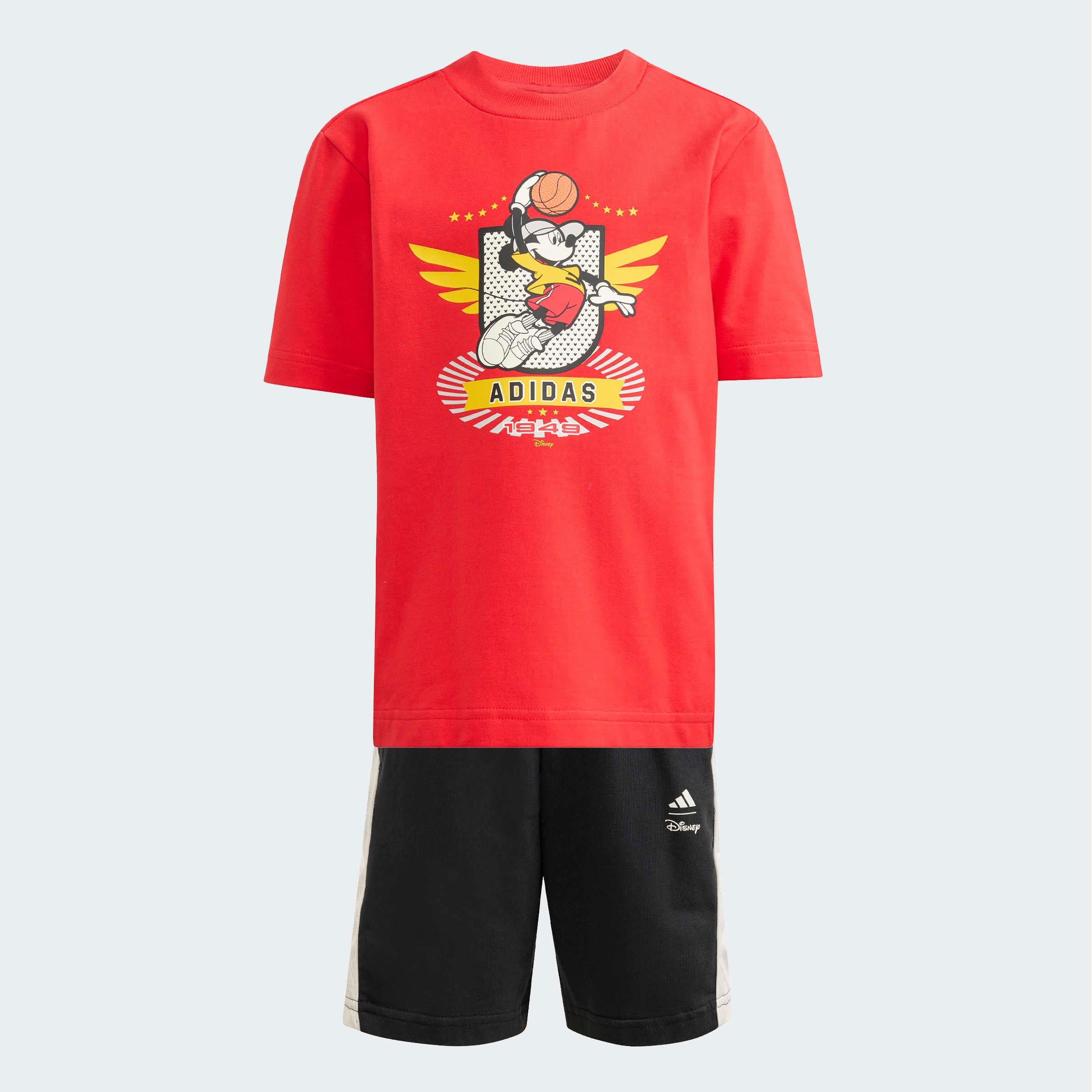 Kids Unisex adidas Disney Mickey Mouse T-Shirt Set, Red, A701_ONE, large image number 0