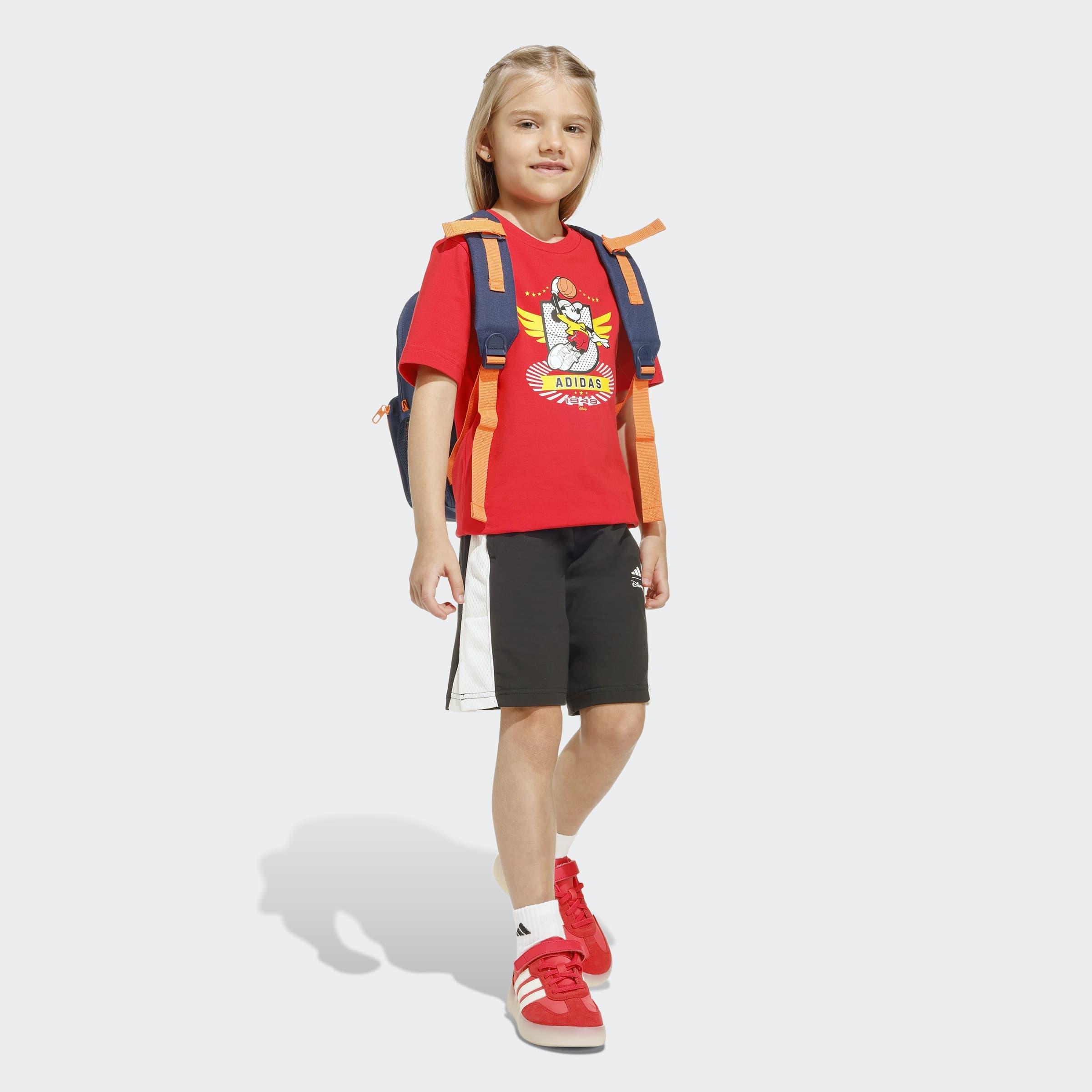 Kids Unisex Adidas Disney Mickey Mouse T-Shirt Set, Red, A701_ONE, large image number 4