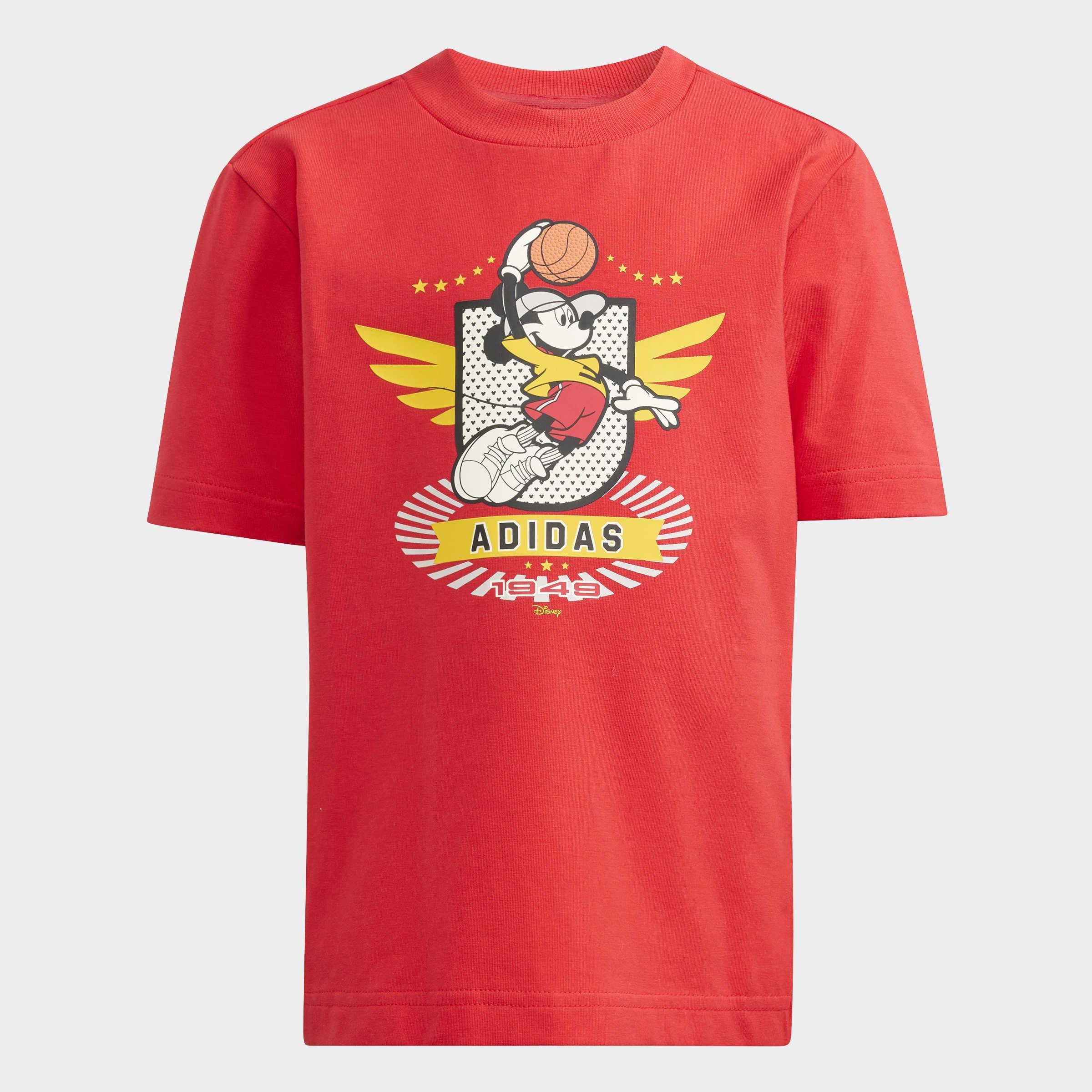 Kids Unisex Adidas Disney Mickey Mouse T-Shirt Set, Red, A701_ONE, large image number 8