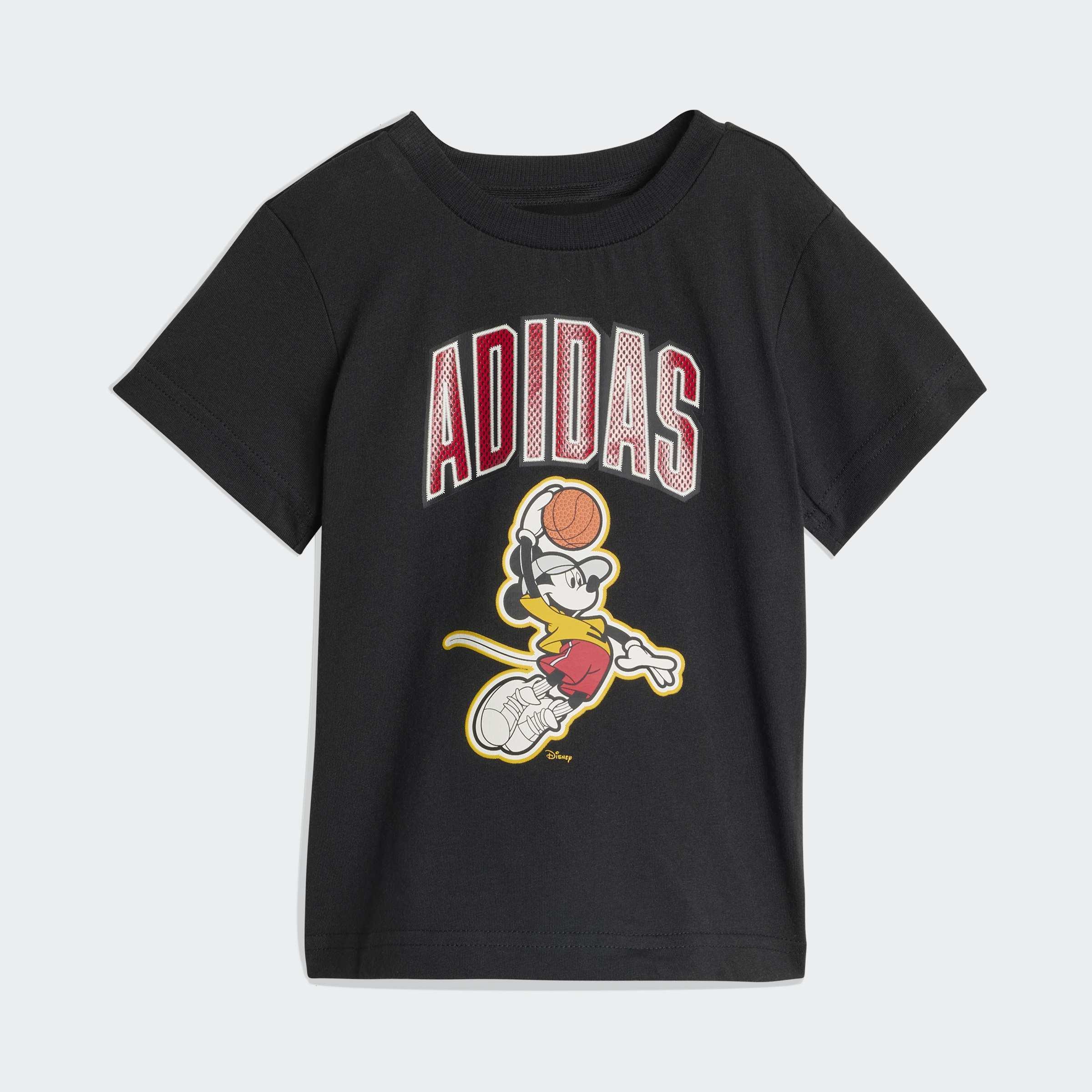 Kids Unisex Adidas Disney Mickey Mouse T-Shirt Set, Black, A701_ONE, large image number 7