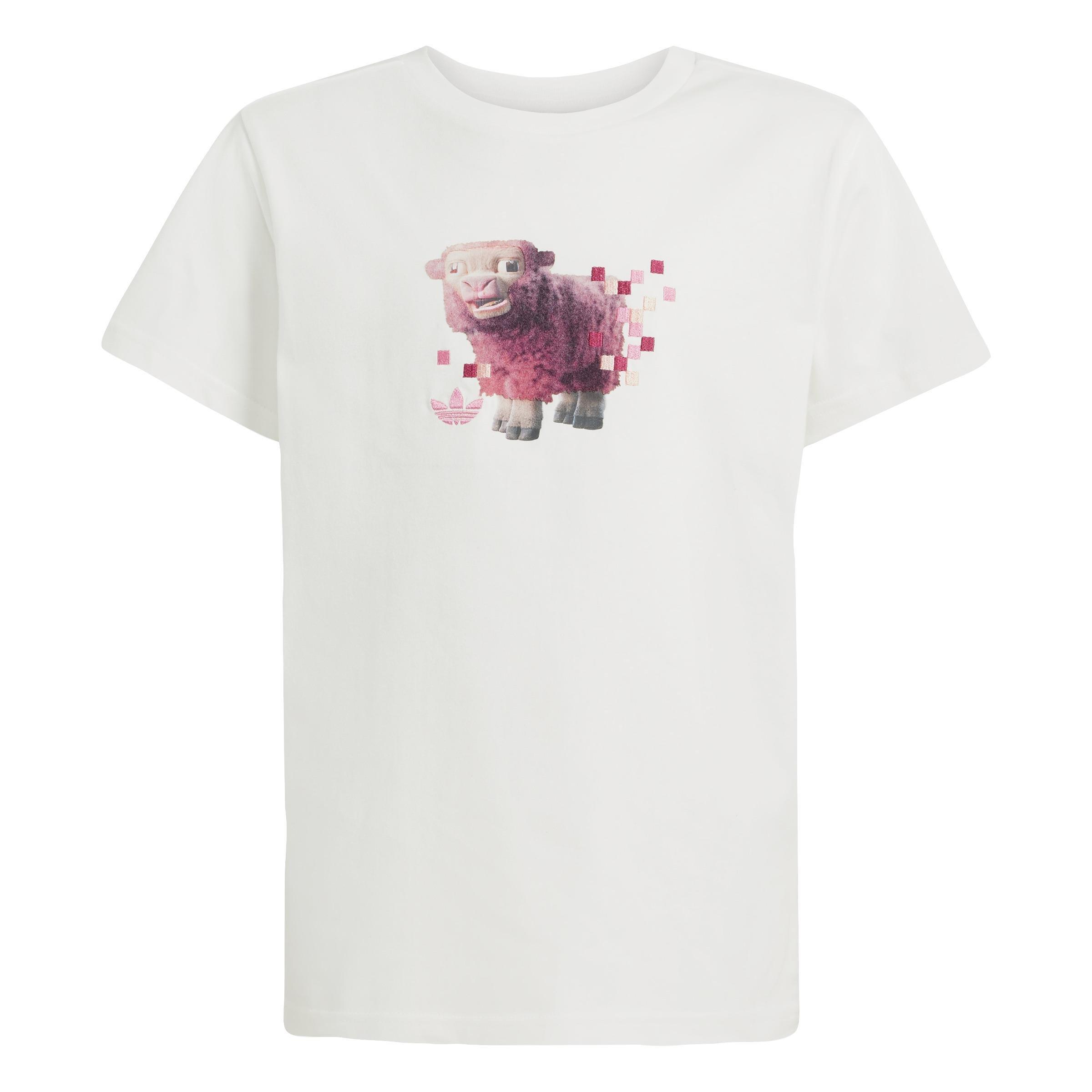 Unisex Kids adidas Originals x Minecraft Graphic Tee, White, A701_ONE, large image number 0