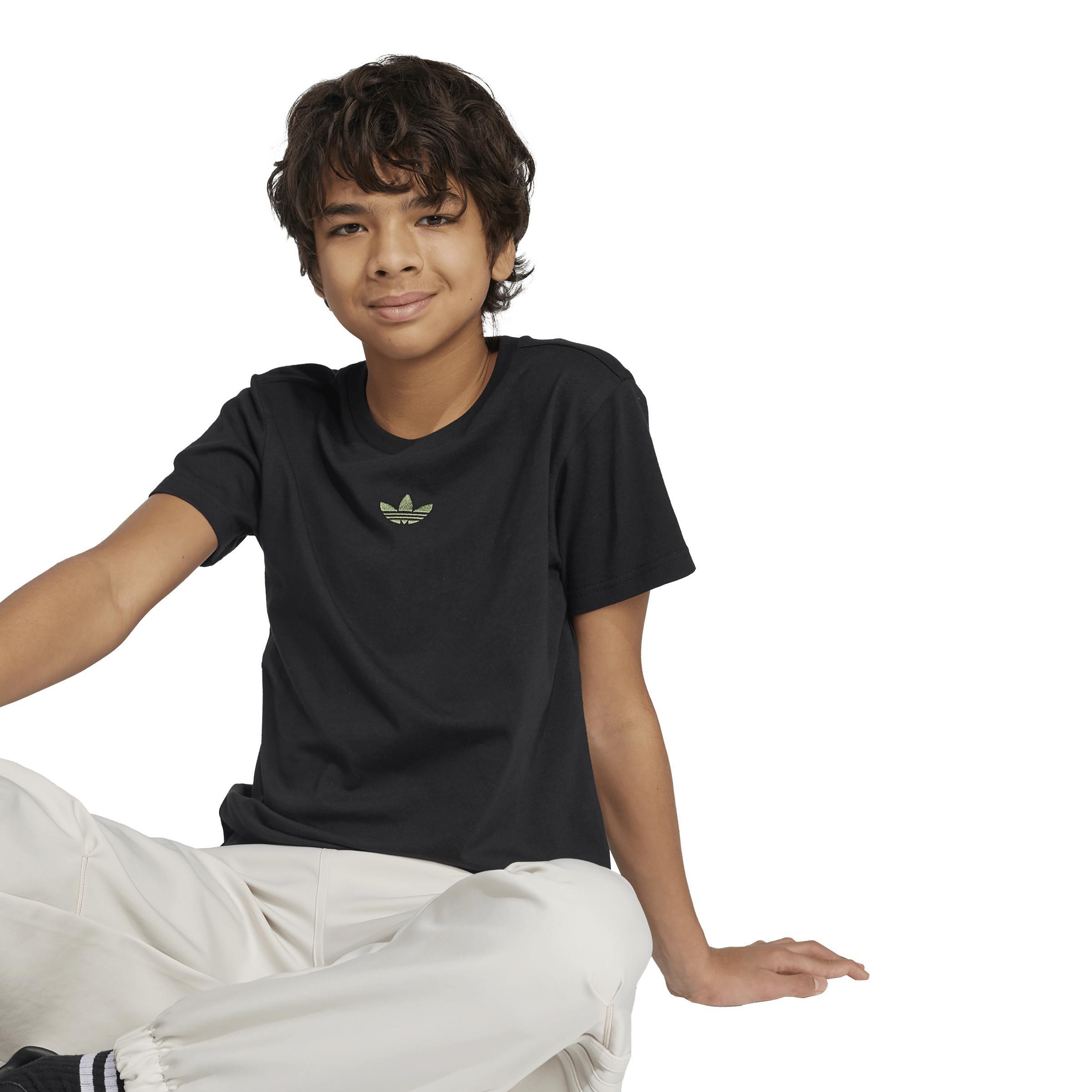 Unisex Kids adidas Originals x Minecraft Graphic T-Shirt, Black, A701_ONE, large image number 4