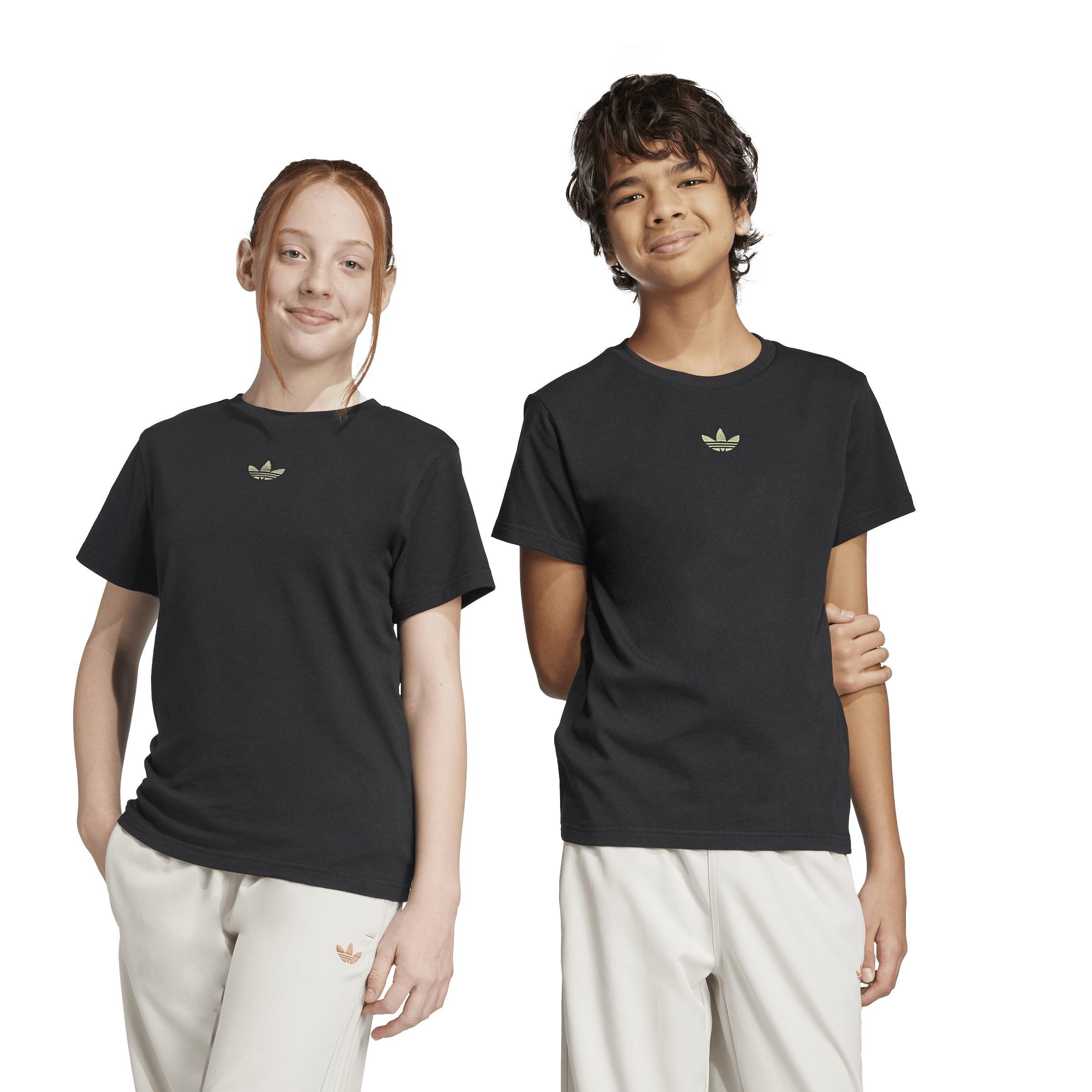 Unisex Kids adidas Originals x Minecraft Graphic T-Shirt, Black, A701_ONE, large image number 7