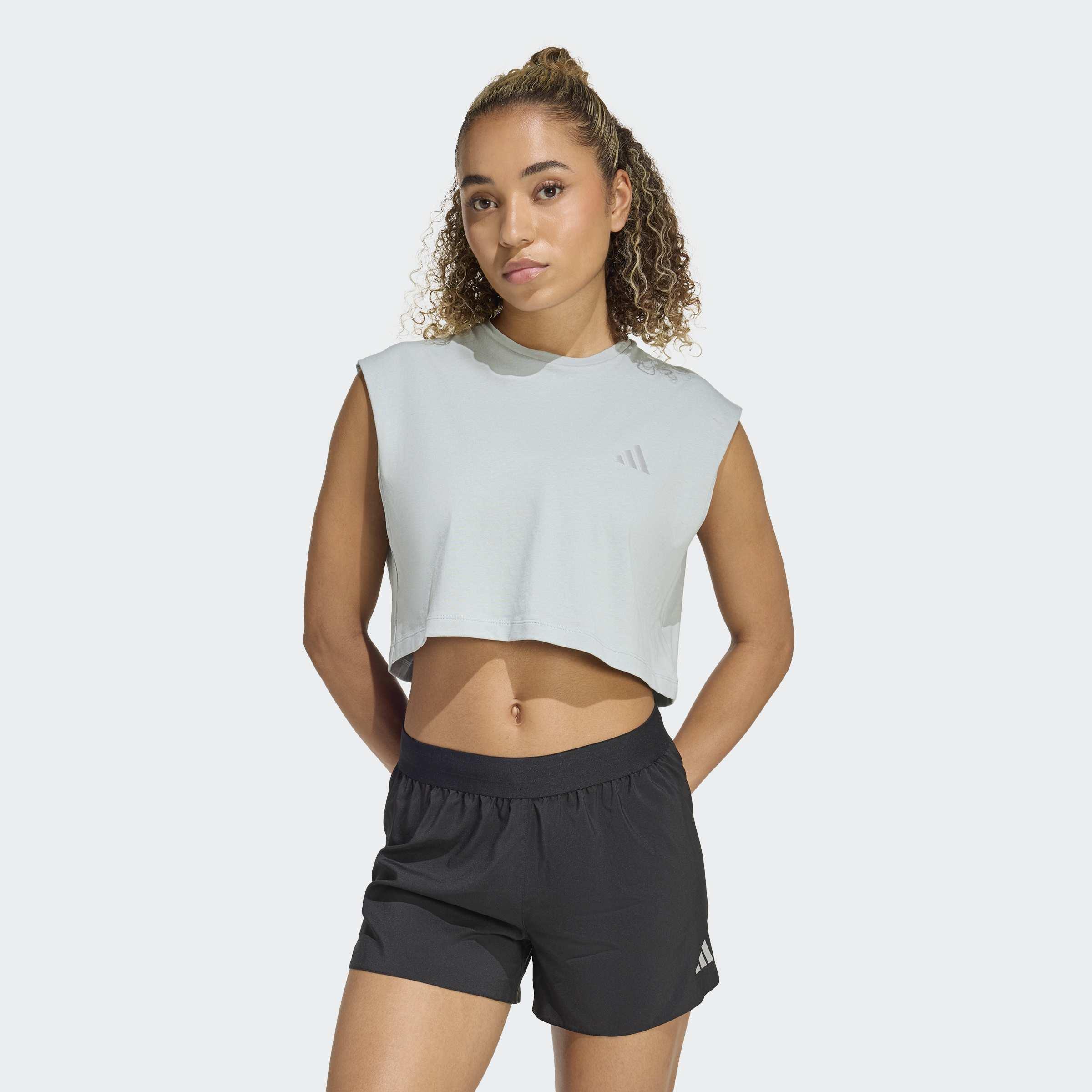 adi365 Running Essentials Crop T-Shirt, Green, A701_ONE, large image number 5