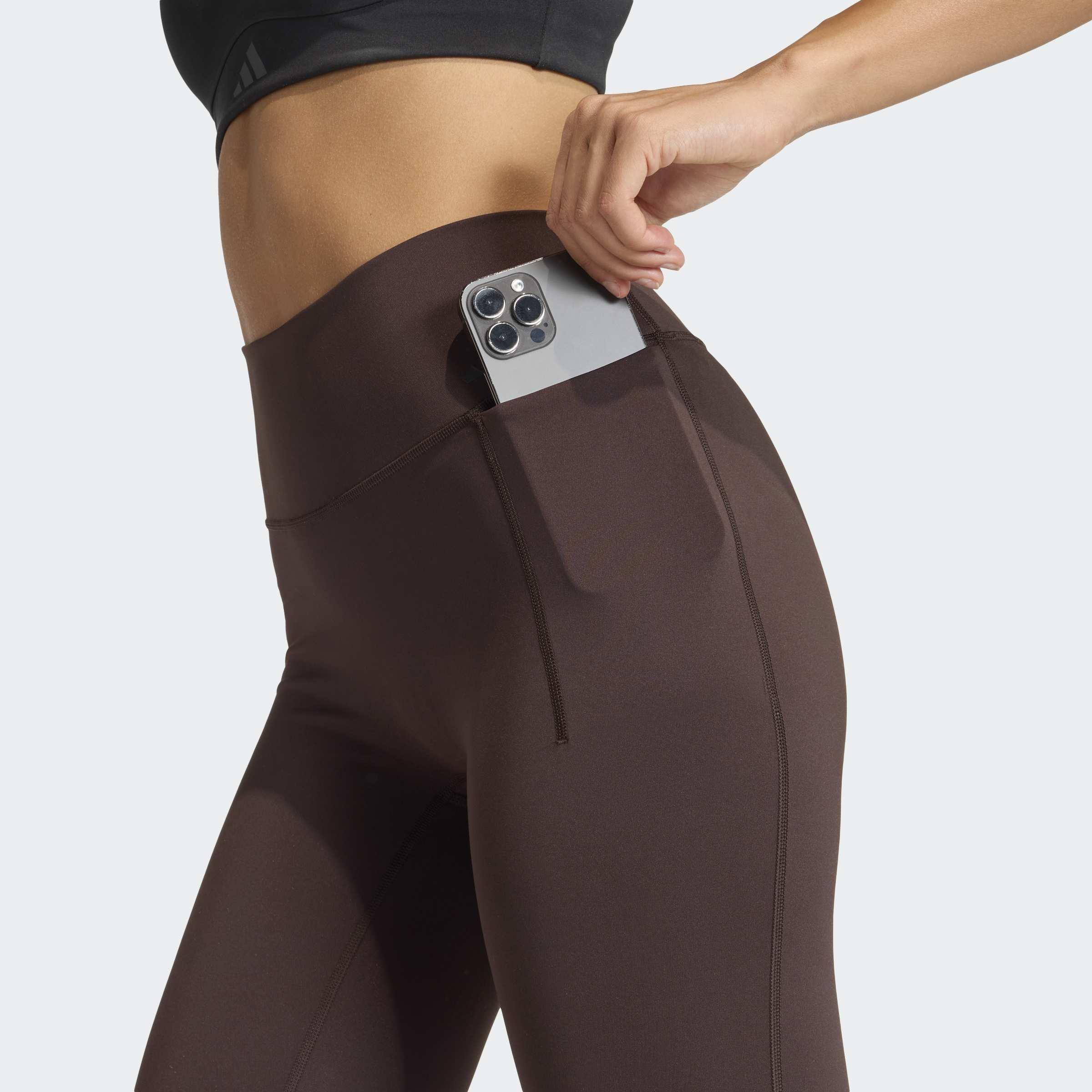 Optime Workout Full Length Leggings, Brown, A701_ONE, large image number 3
