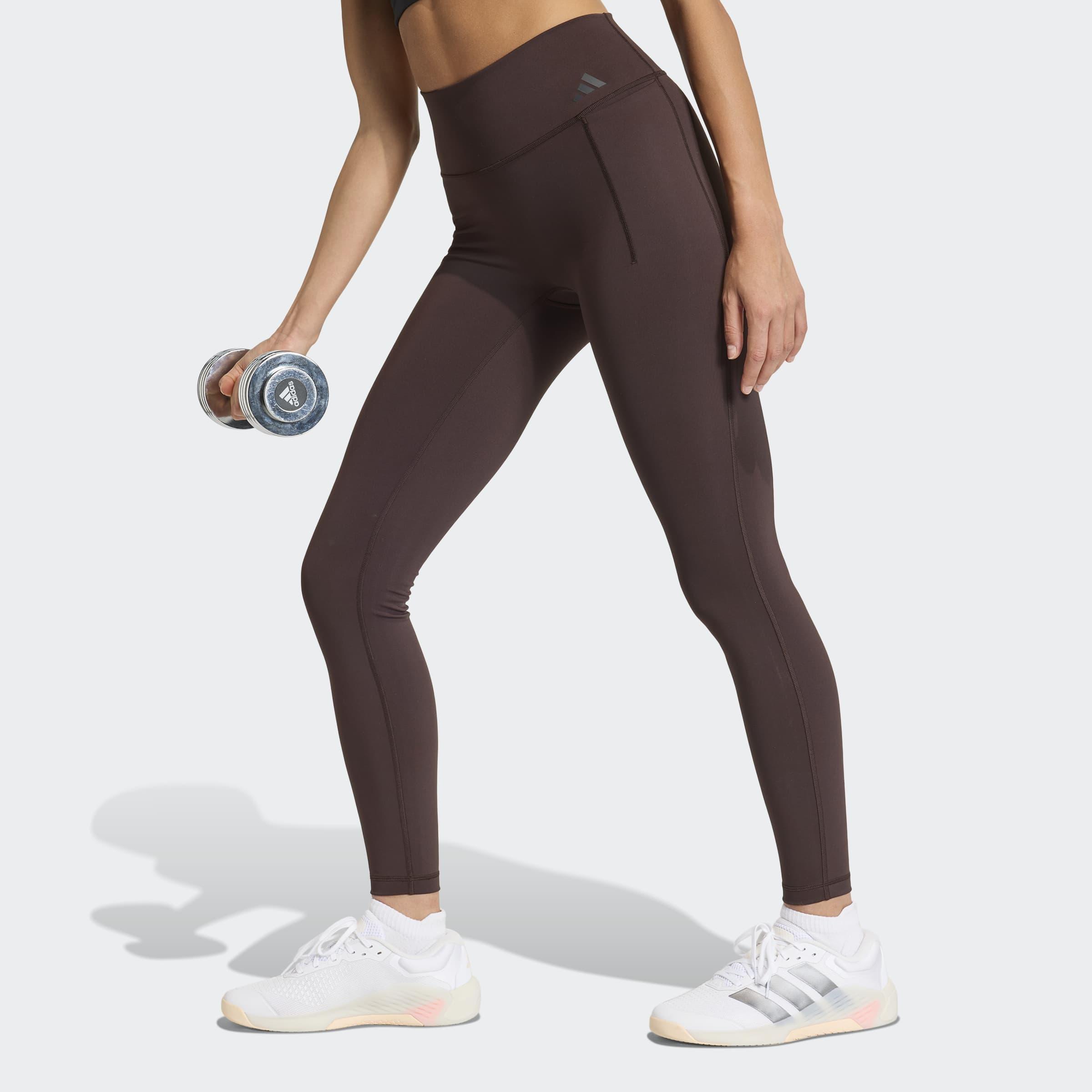Optime Workout Full Length Leggings, Brown, A701_ONE, large image number 4