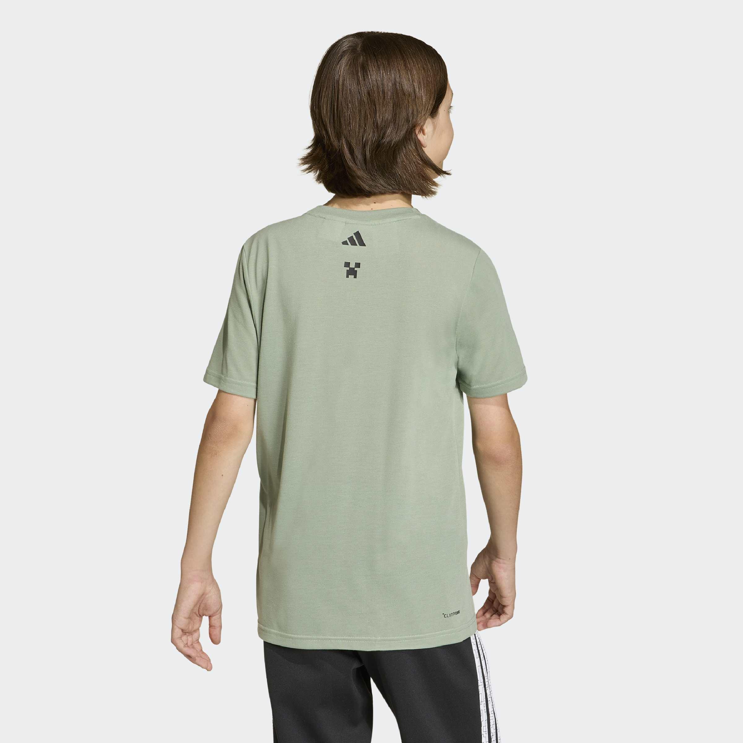 Kids Unisex Adidas Minecraft Training T-Shirt, Green, A701_ONE, medium