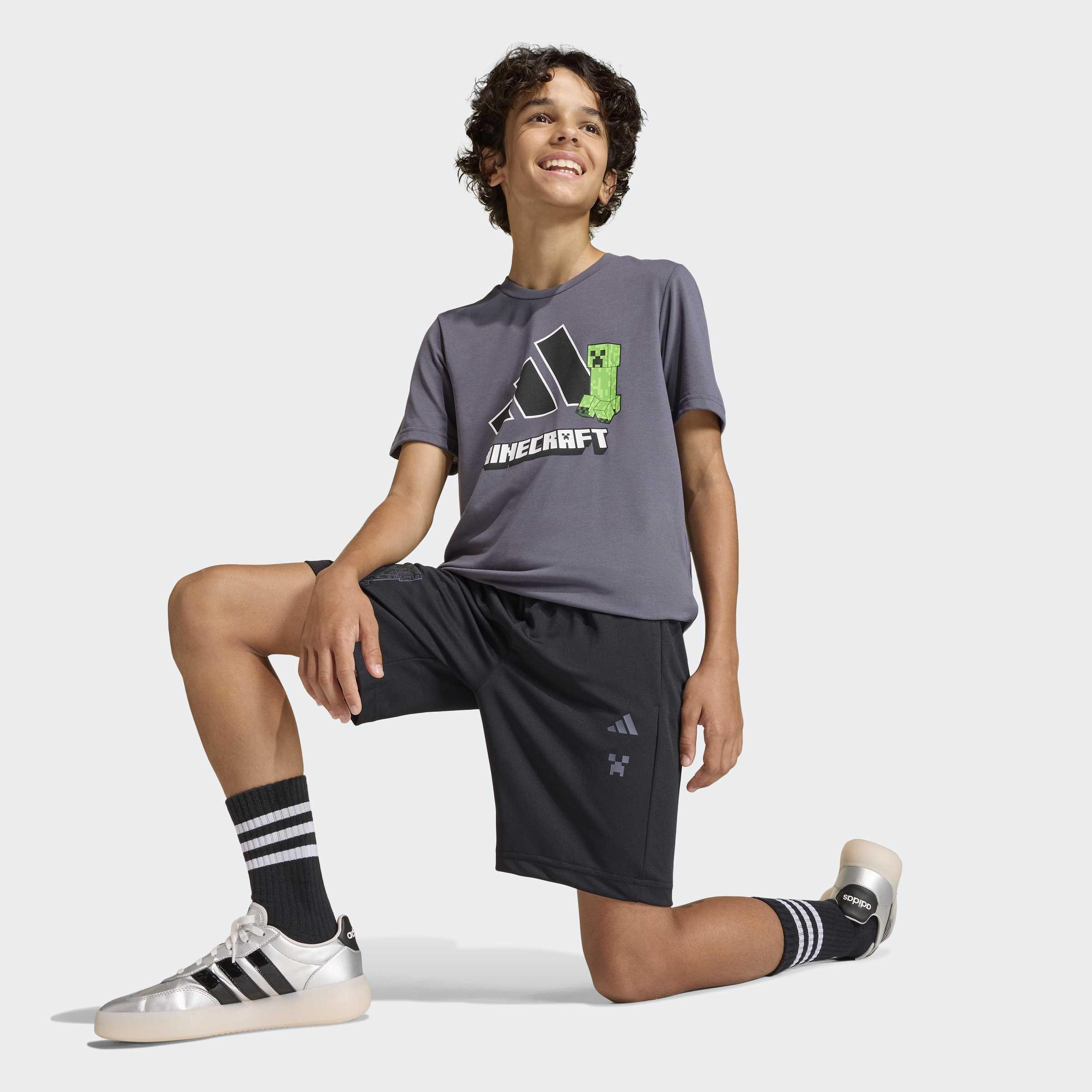 Kids Unisex Adidas Minecraft Training Short, Black, A701_ONE, large image number 3