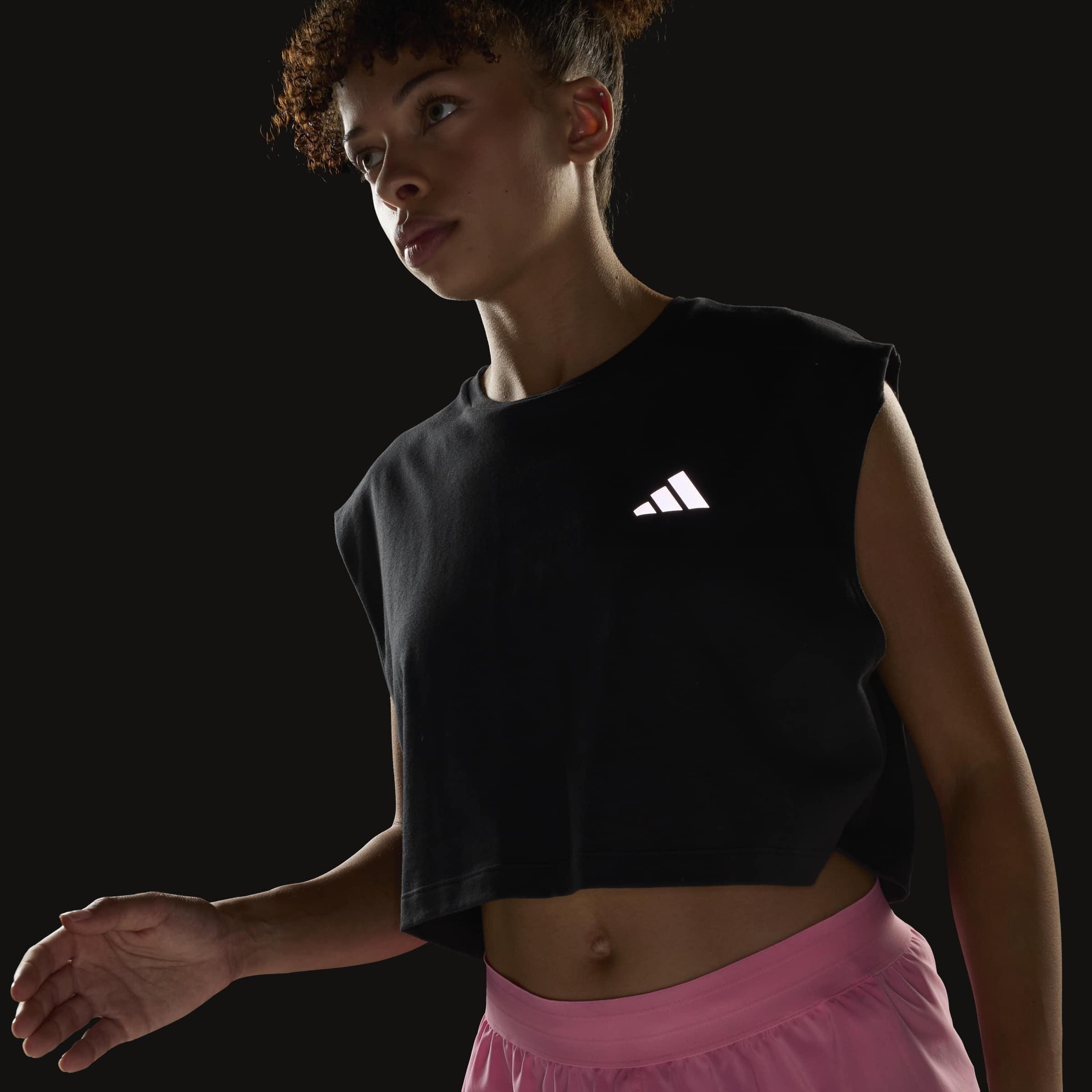 Adi365 Running Essentials Crop T-Shirt, Black, A701_ONE, large image number 2