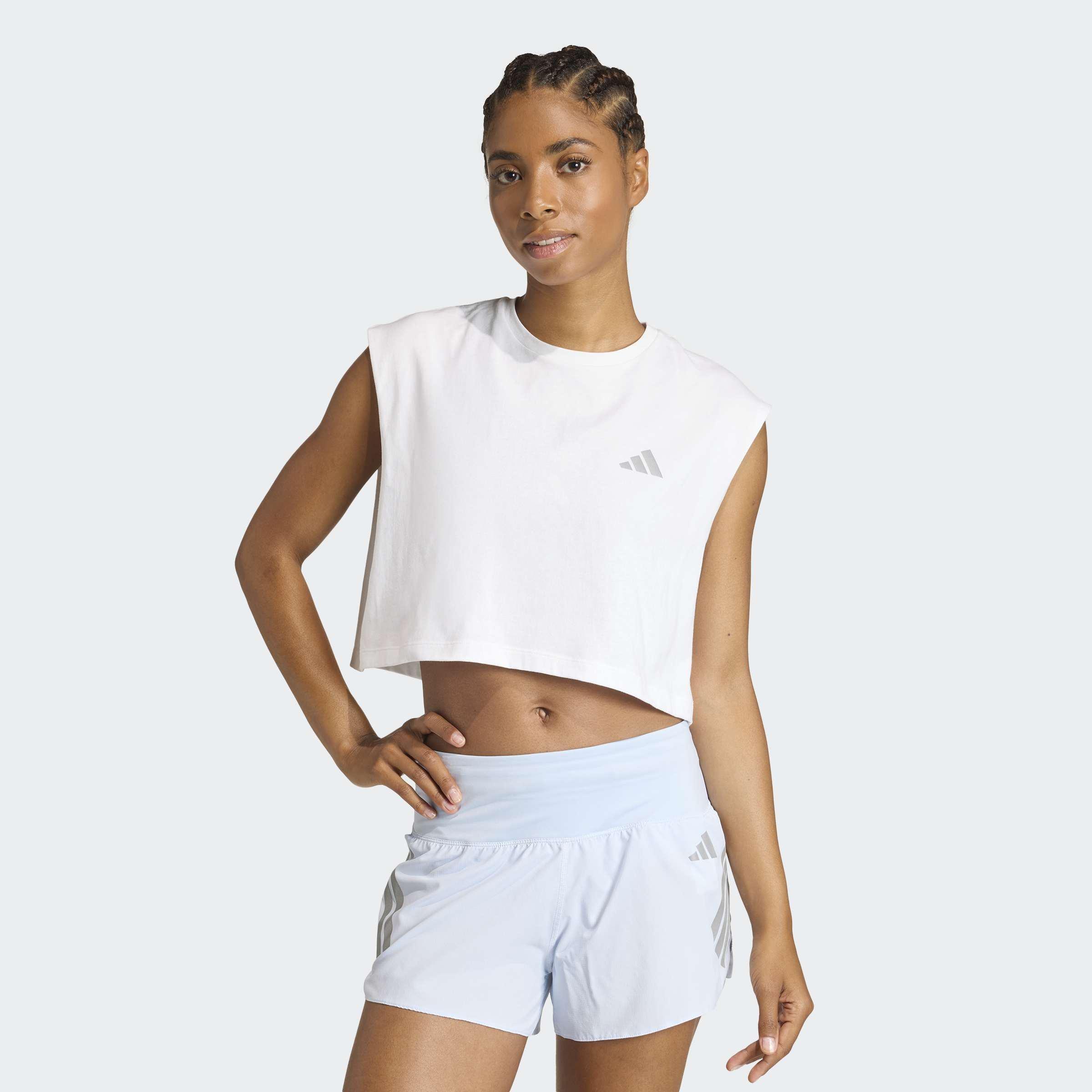 Adi365 Running Essentials Crop T-Shirt, White, A701_ONE, large image number 5