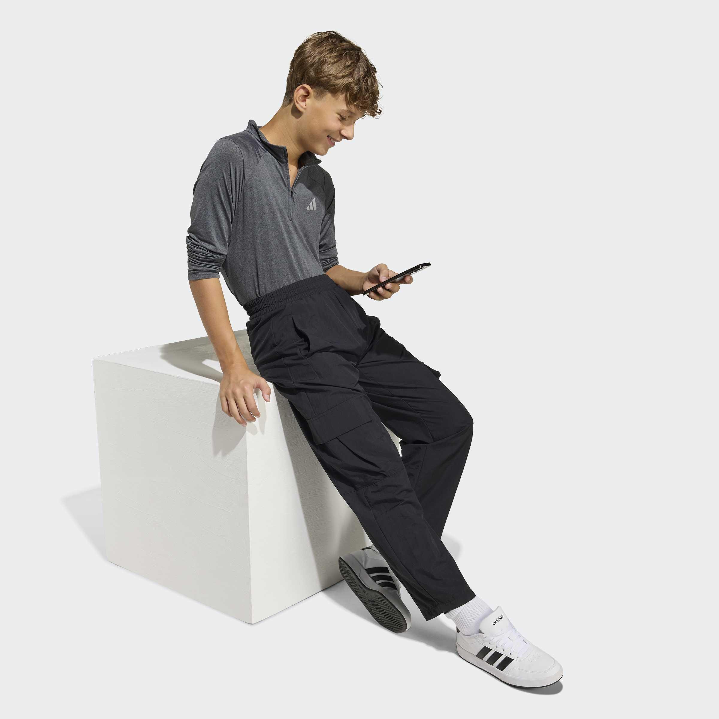 Kids Unisex Future Icons Cargo O-Shaped Longer Length Pant, Black, A701_ONE, large image number 6