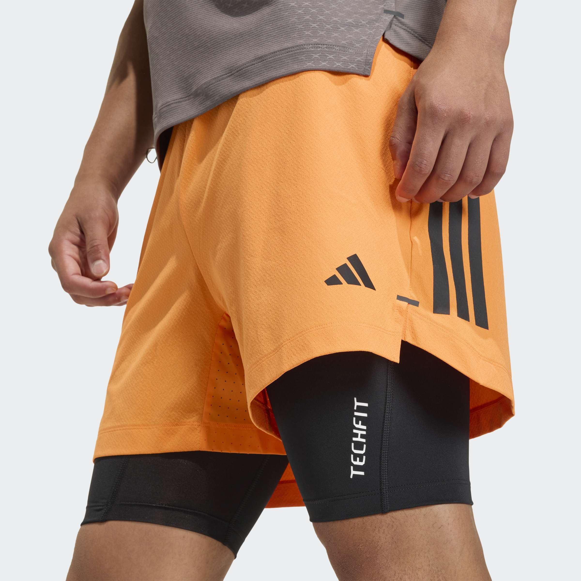 D4T Primelift 3 Stripes Shorts, Orange, A701_ONE, large image number 3
