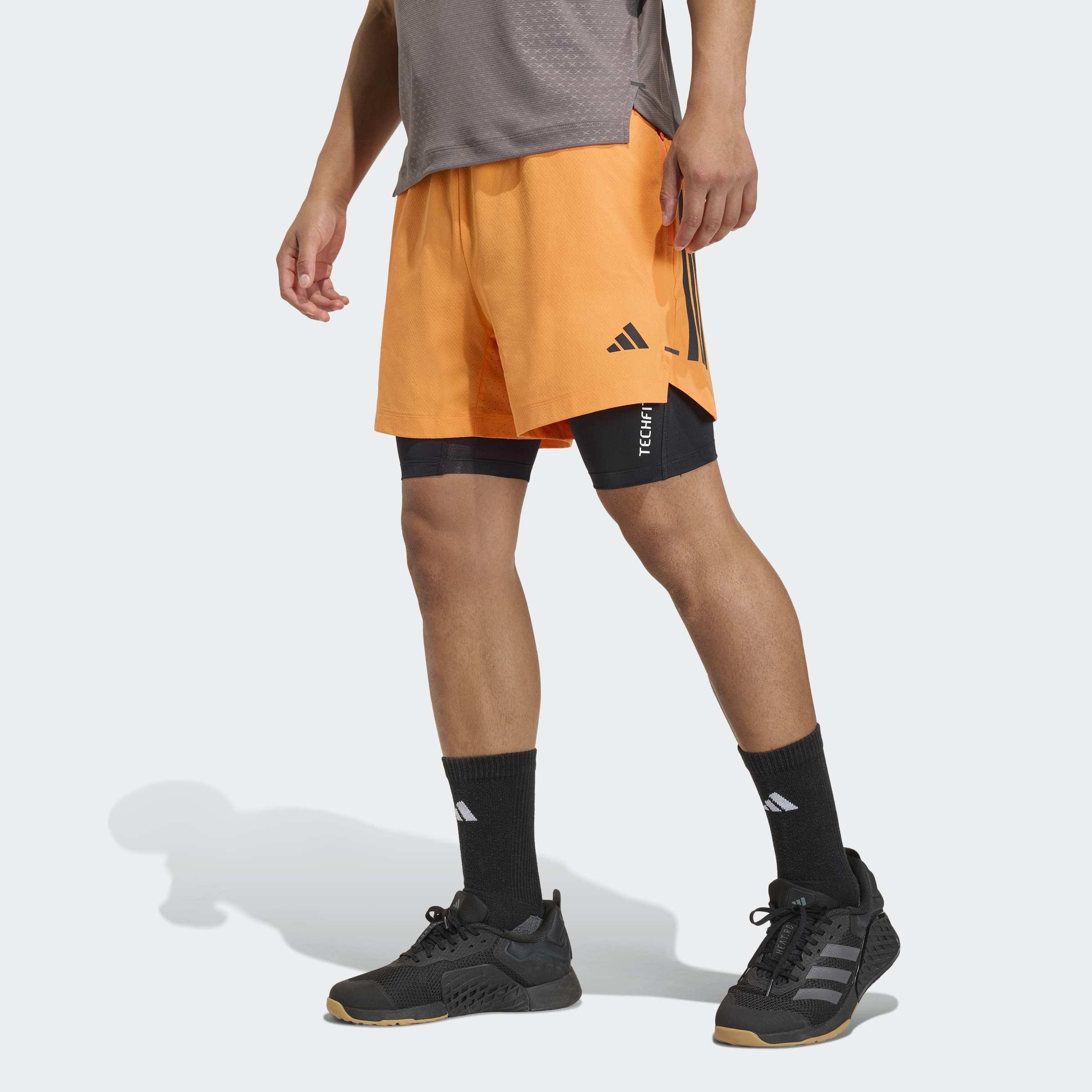 D4T Primelift 3 Stripes Shorts, Orange, A701_ONE, large image number 4