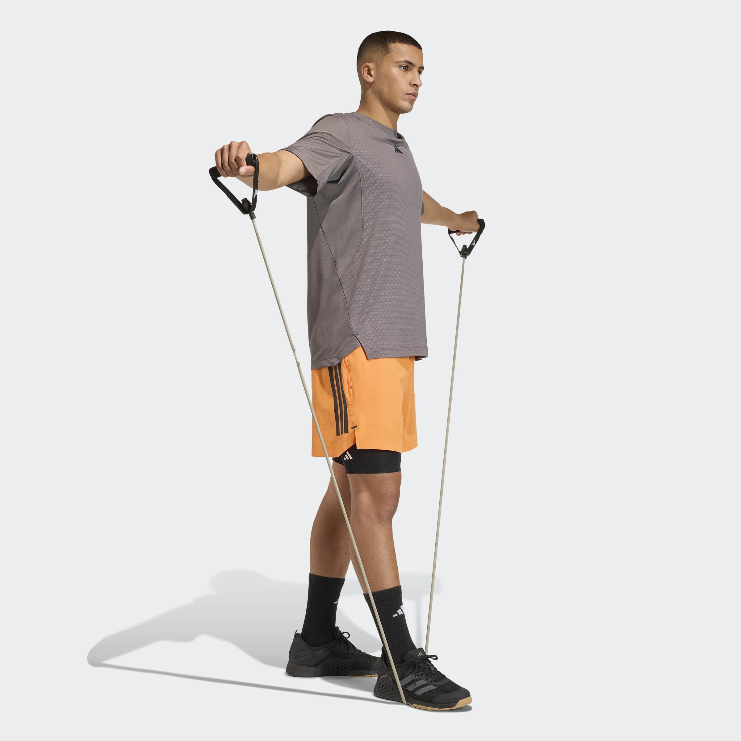 D4T Primelift 3 Stripes Shorts, Orange, A701_ONE, large image number 5