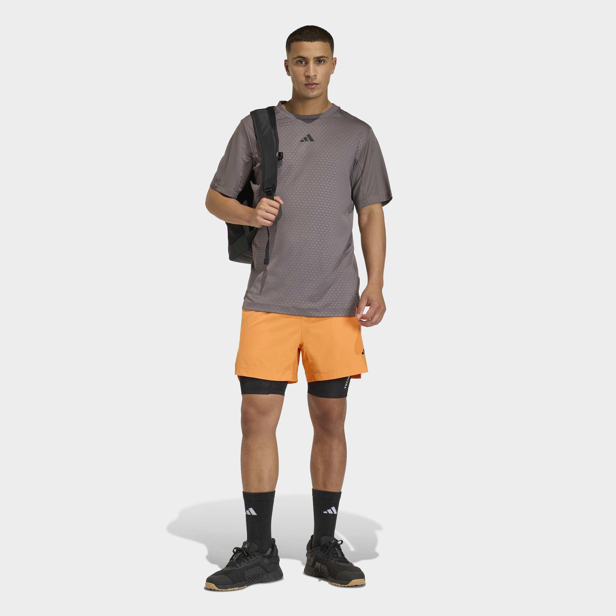 D4T Primelift 3 Stripes Shorts, Orange, A701_ONE, large image number 6