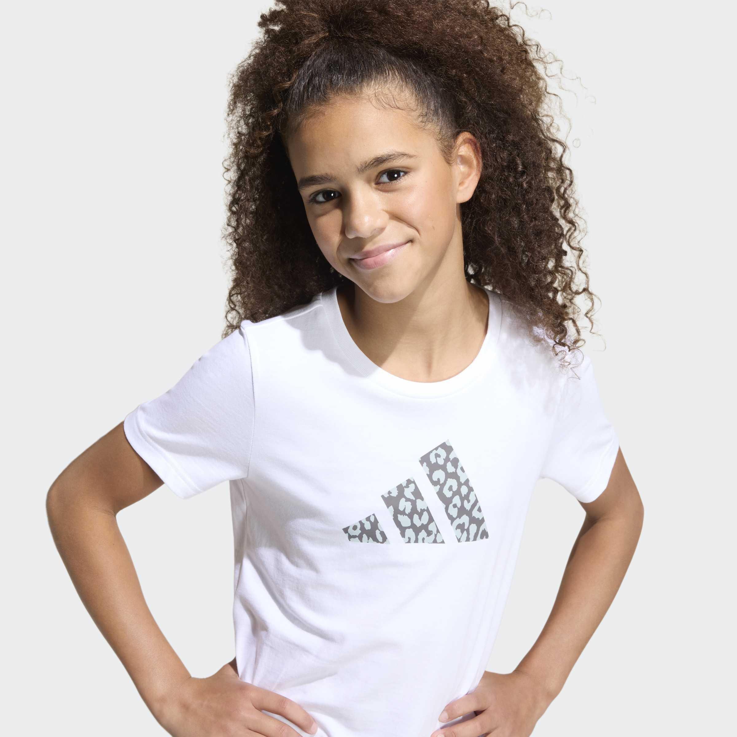 Kids Junior Girls Animal Print Graphic T-Shirt, White, A701_ONE, large image number 2