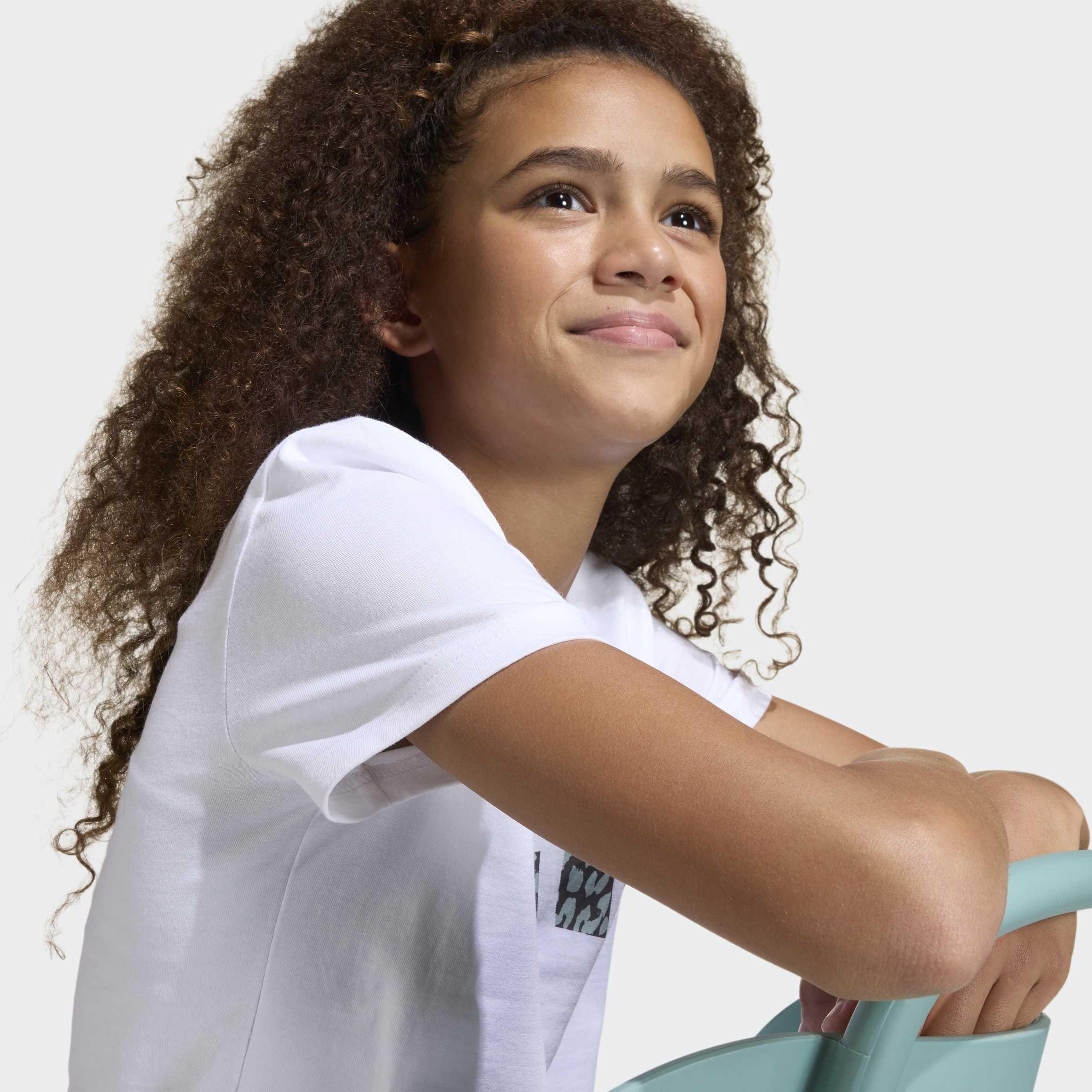 Kids Junior Girls Animal Print Graphic T-Shirt, White, A701_ONE, large image number 3