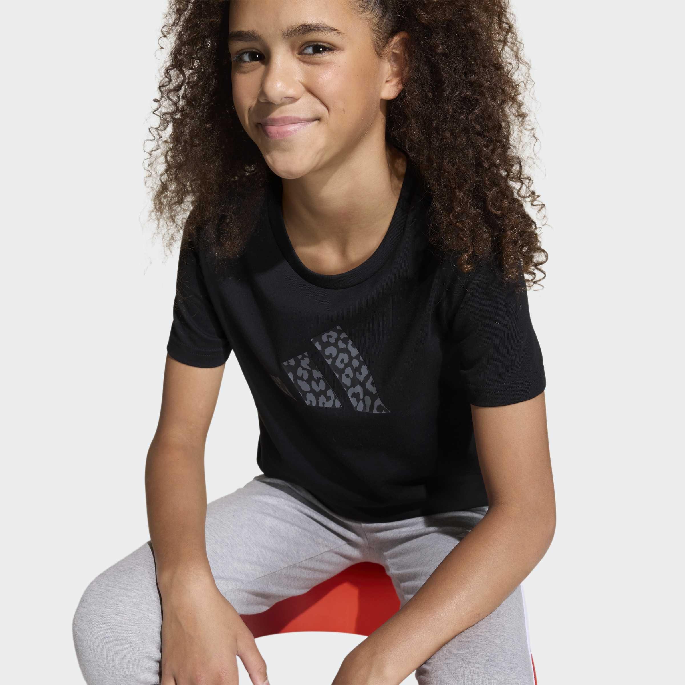 Kids Junior Girls Animal Print Graphic T-Shirt, Black, A701_ONE, large image number 2