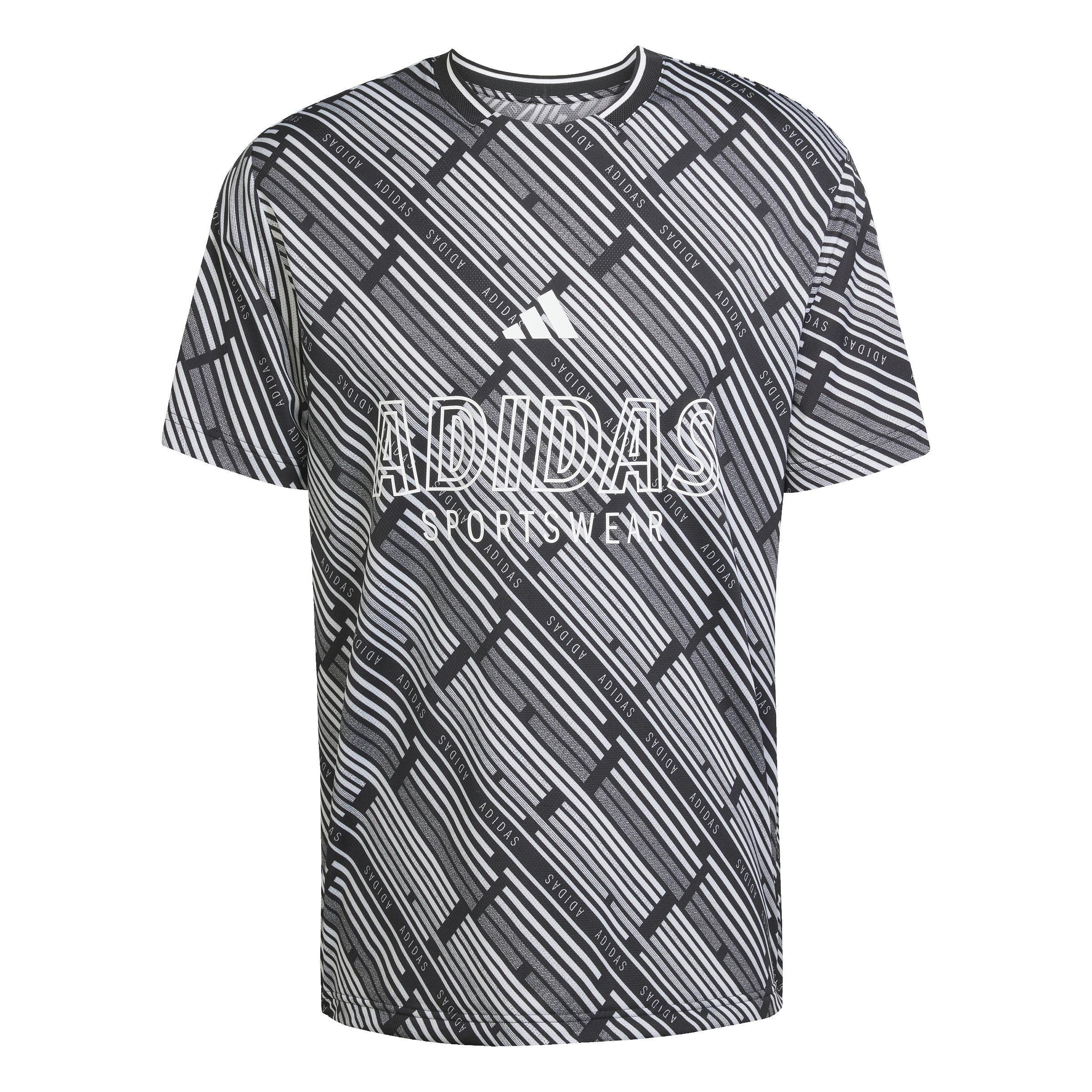 Unisex Emerging Harmony Allover Print T-Shirt, Black, , large image number 0