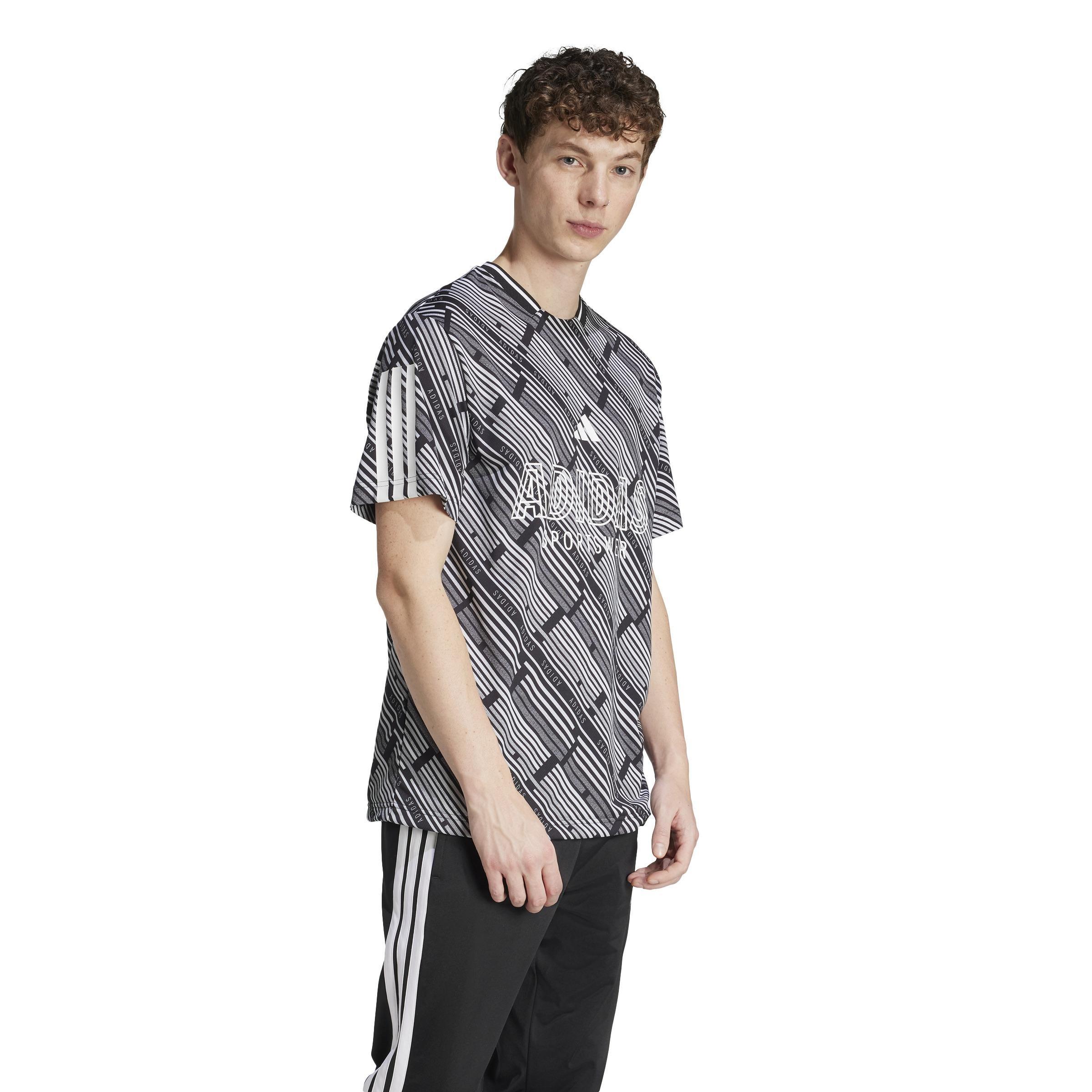 Unisex Emerging Harmony Allover Print T-Shirt, Black, , large image number 7