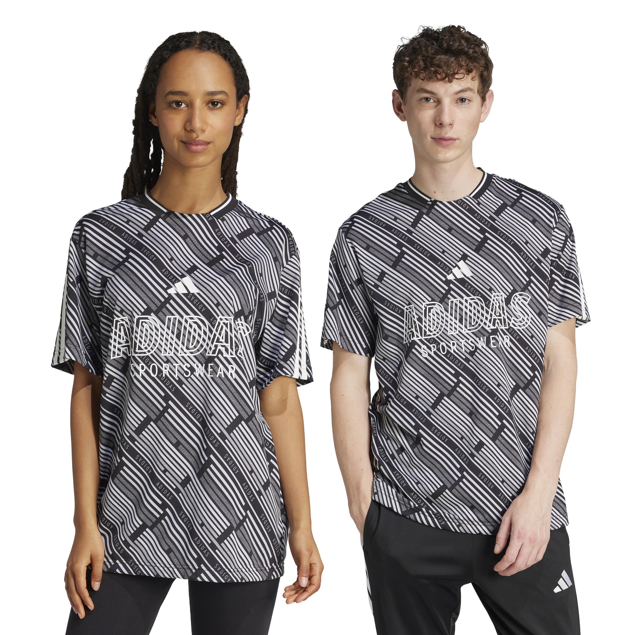 Unisex Emerging Harmony Allover Print T-Shirt, Black, , large image number 10