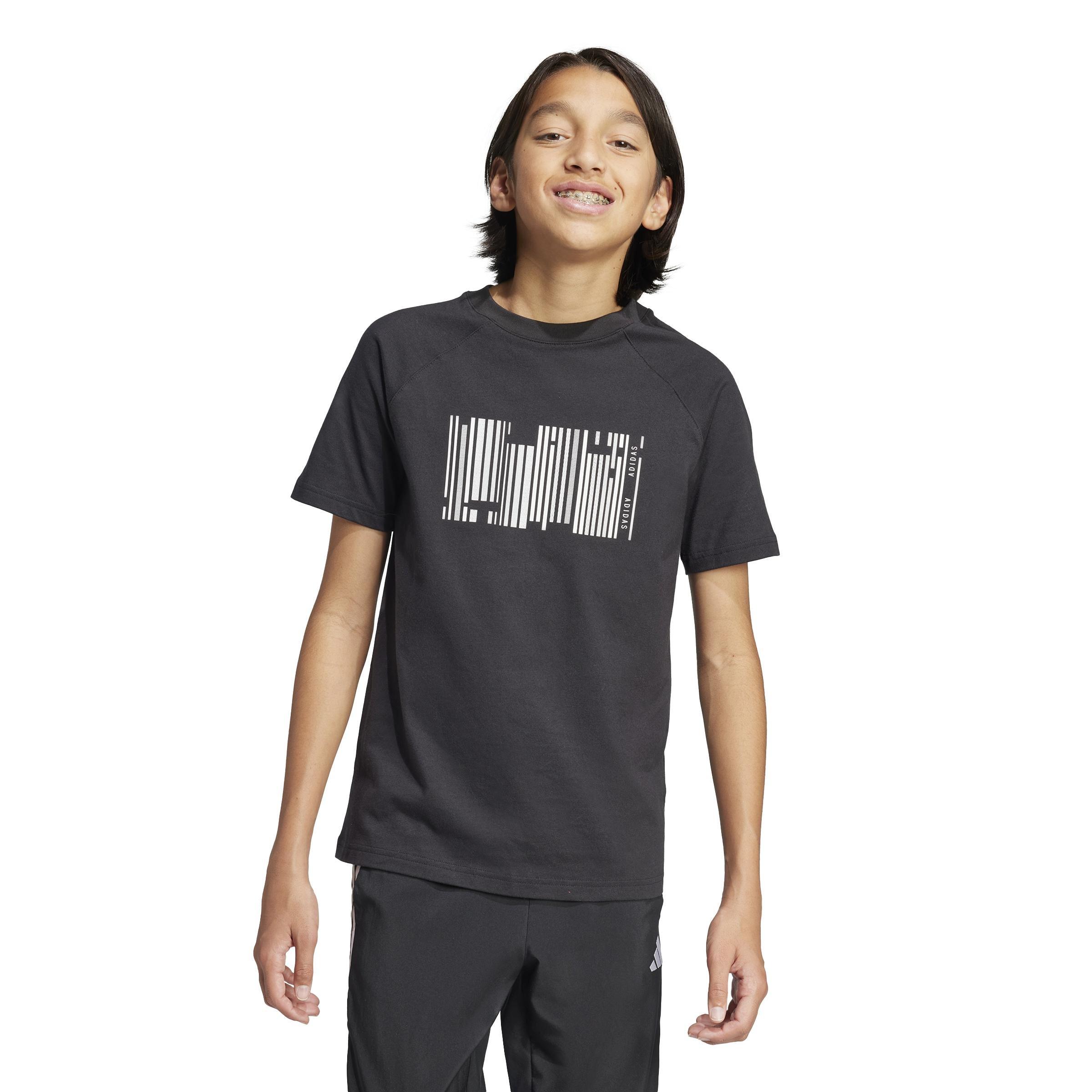 Unisex Kids Emerging Harmony Graphic T-Shirt, Black, , large image number 0