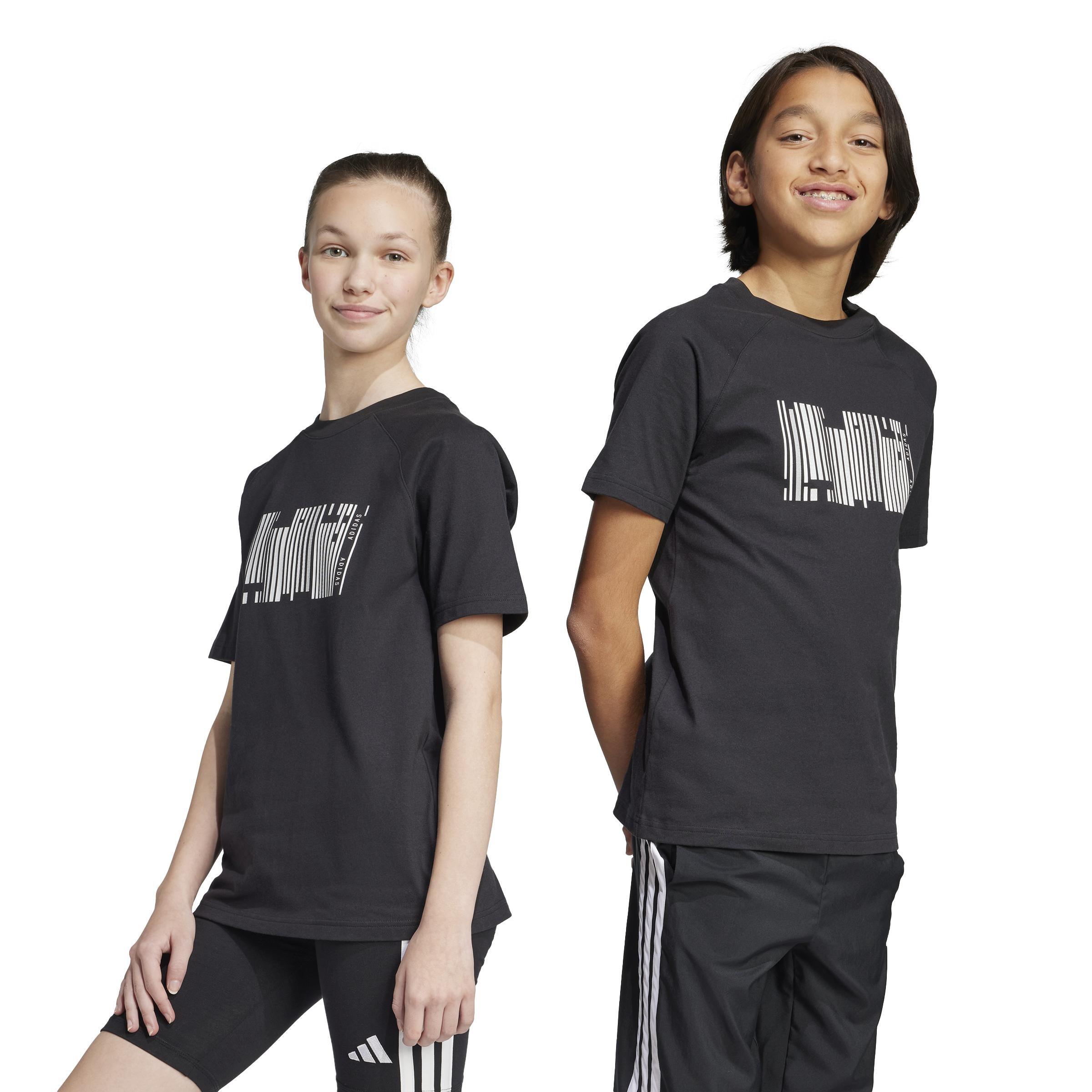 Unisex Kids Emerging Harmony Graphic T-Shirt, Black, , large image number 1