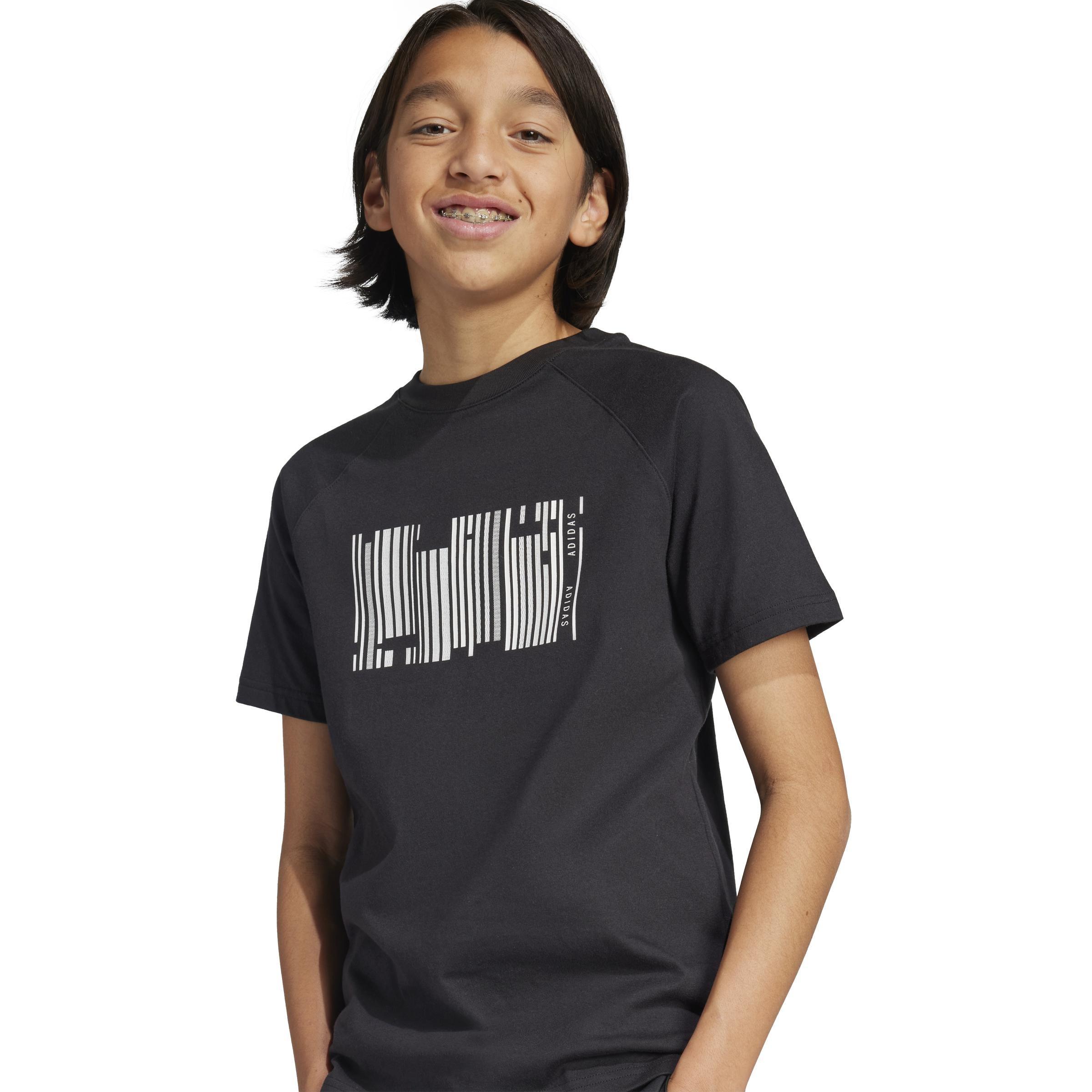 Unisex Kids Emerging Harmony Graphic T-Shirt, Black, , large image number 3