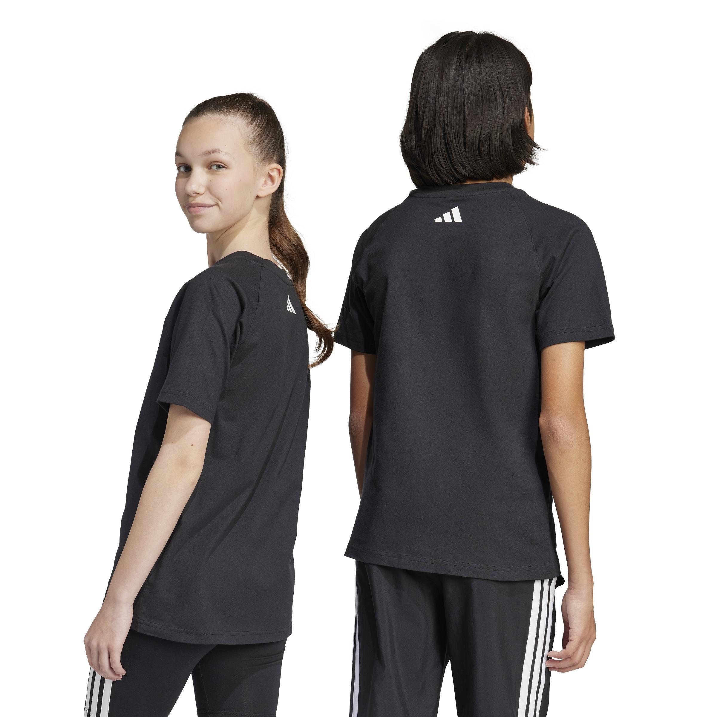 Unisex Kids Emerging Harmony Graphic T-Shirt, Black, , large image number 5