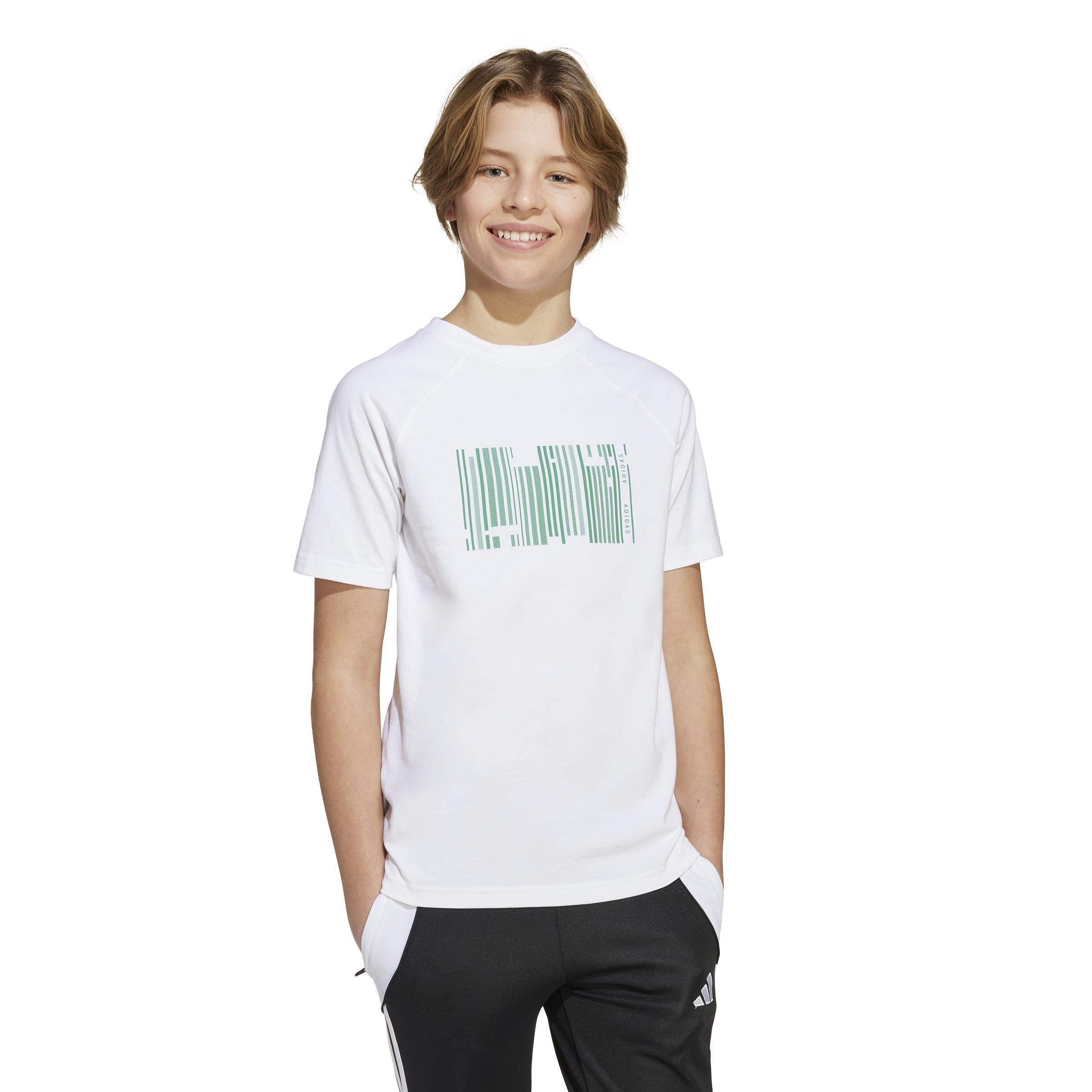Unisex Kids Emerging Harmony Graphic T-Shirt, White, , large image number 0