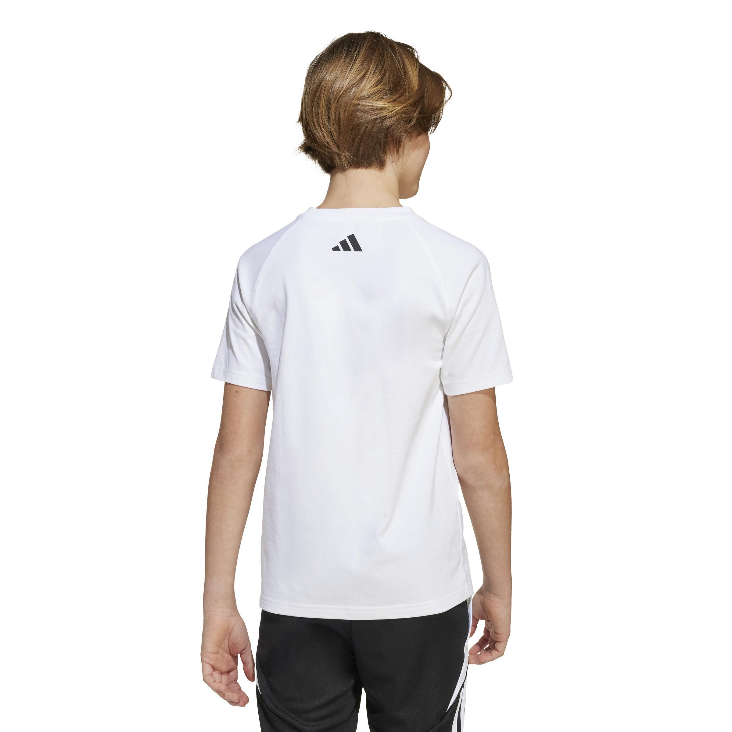 Unisex Kids Emerging Harmony Graphic T-Shirt, White, , large image number 3