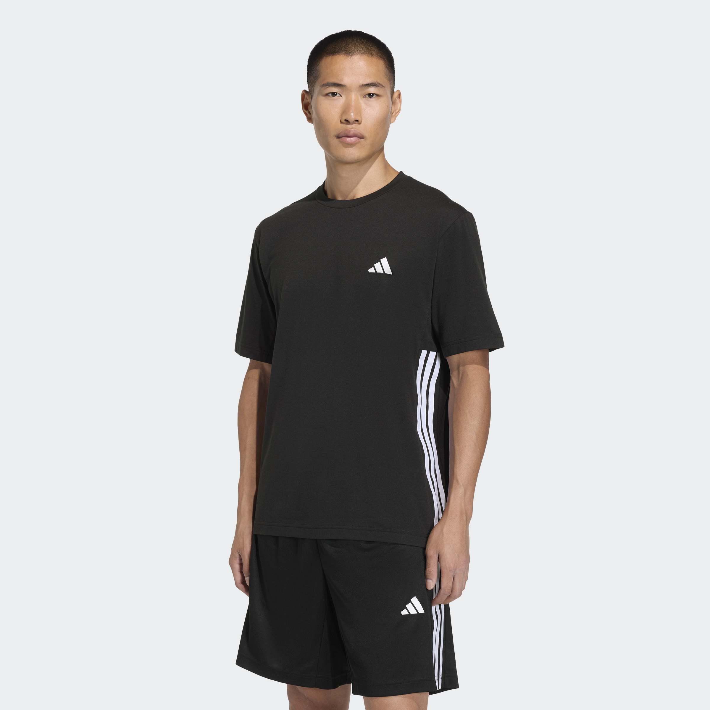 Workout Essentials Feelready 3 Stripes T-Shirt, Black, A701_ONE, large image number 4