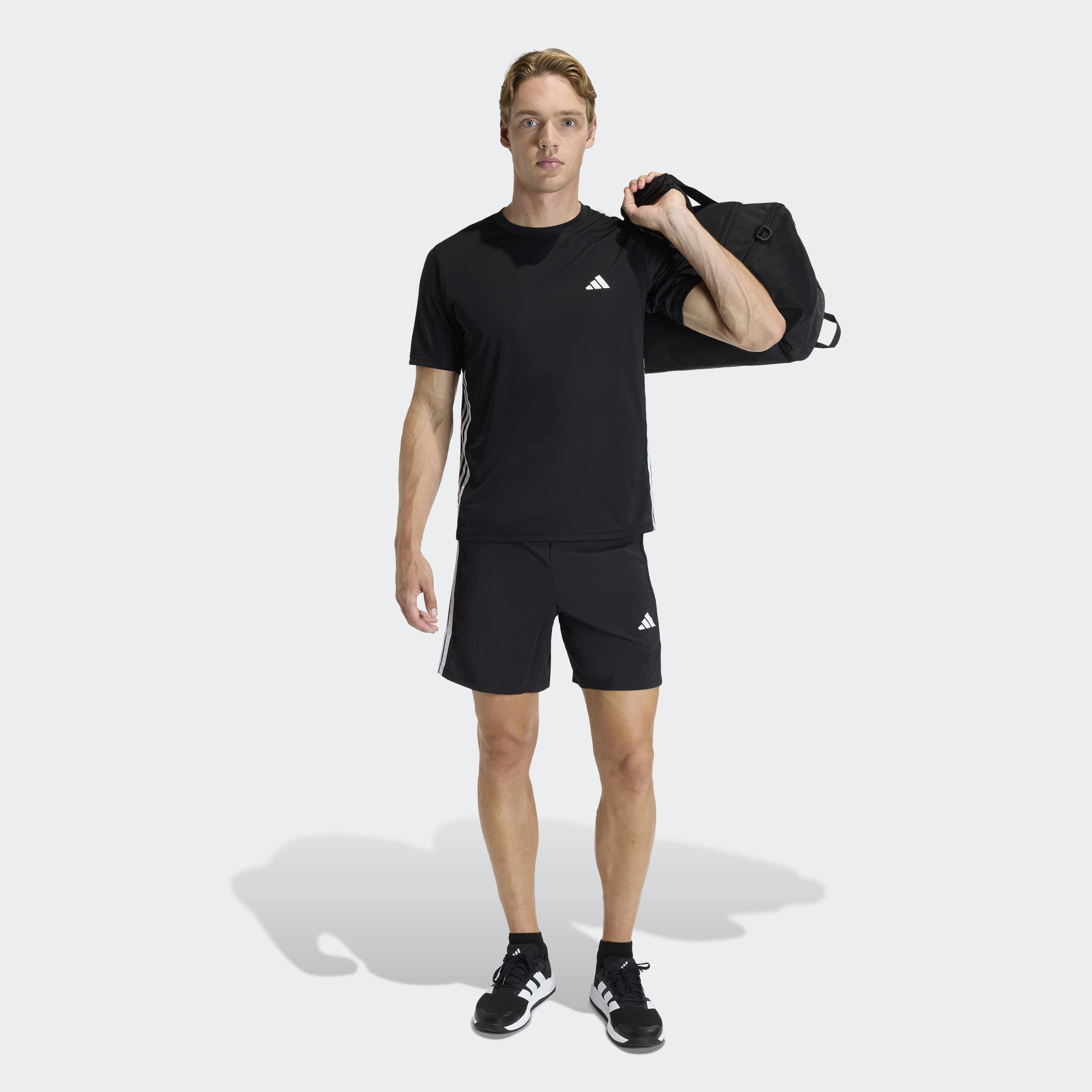 Workout Essentials Base 3 Stripes Woven Short, Black, A701_ONE, large image number 4