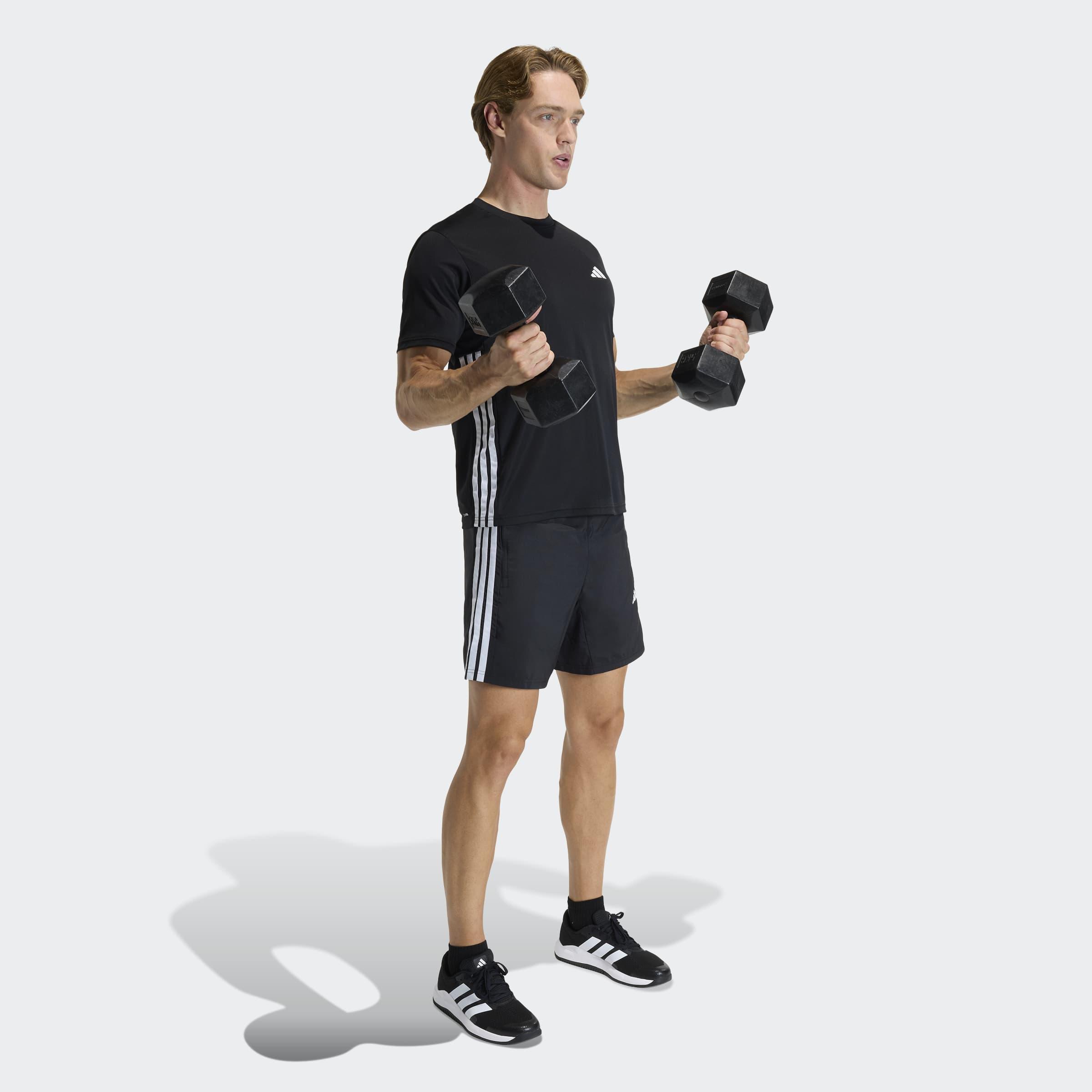 Workout Essentials Base 3 Stripes Woven Short, Black, A701_ONE, large image number 5