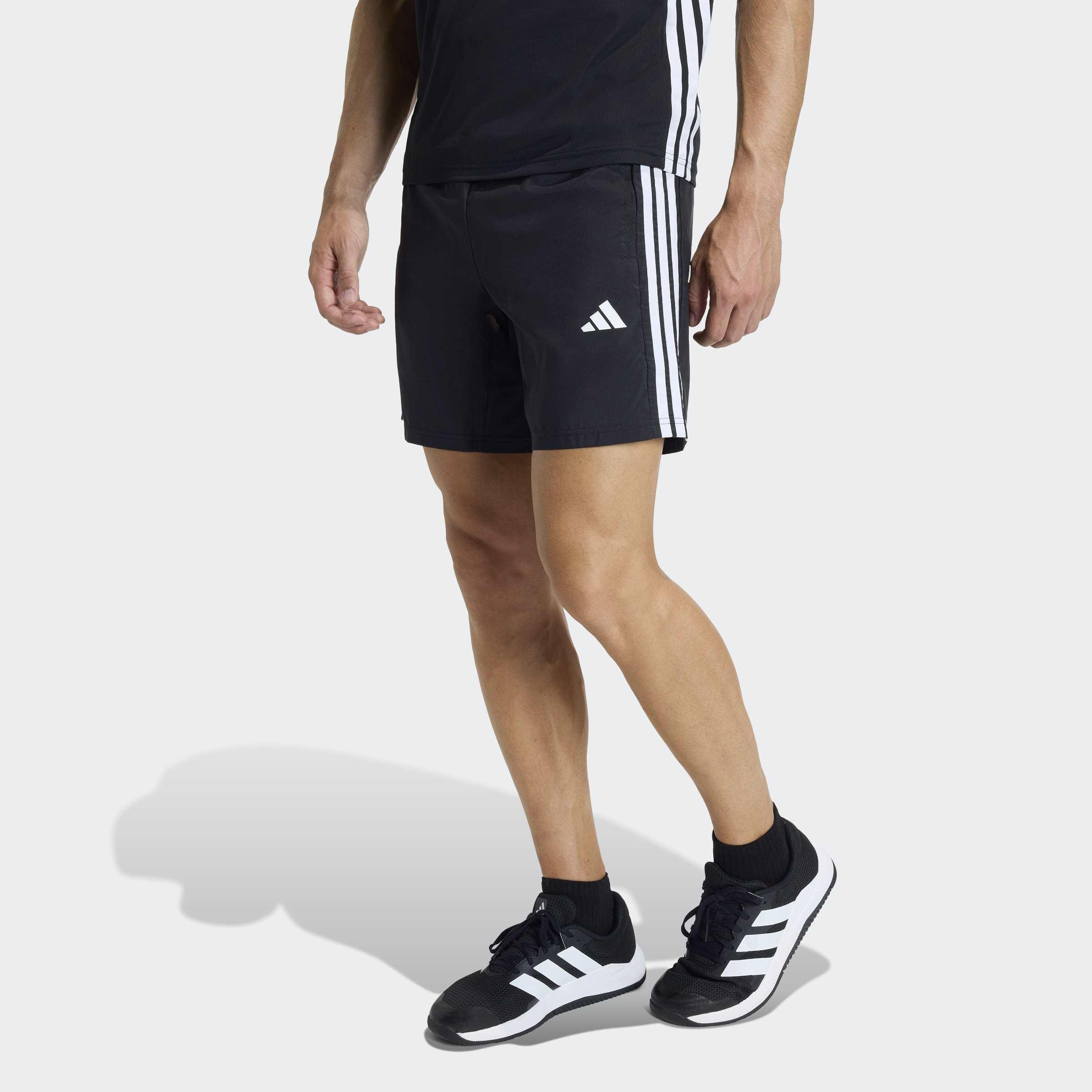 Workout Essentials Base 3 Stripes Woven Short, Black, A701_ONE, large image number 6