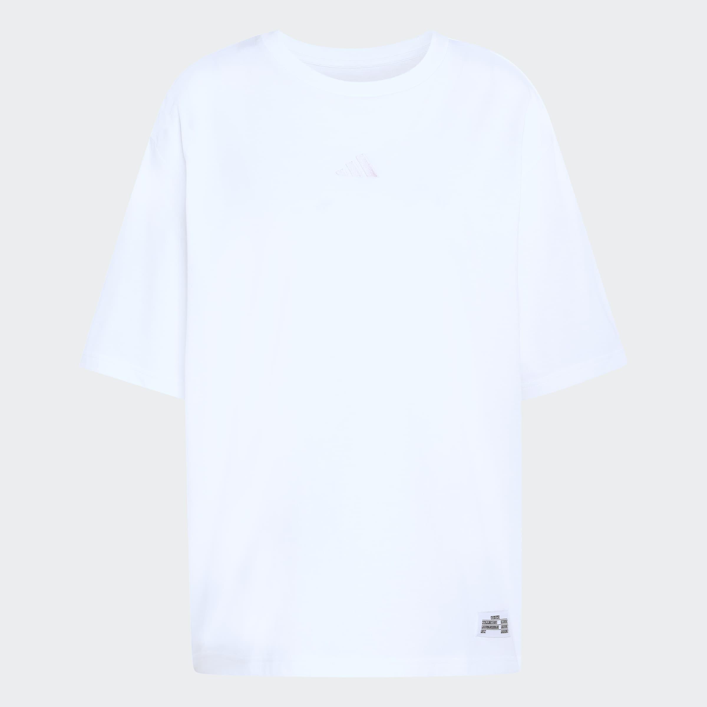 Mini Embroidery Oversized Graphic T-Shirt, White, A701_ONE, medium