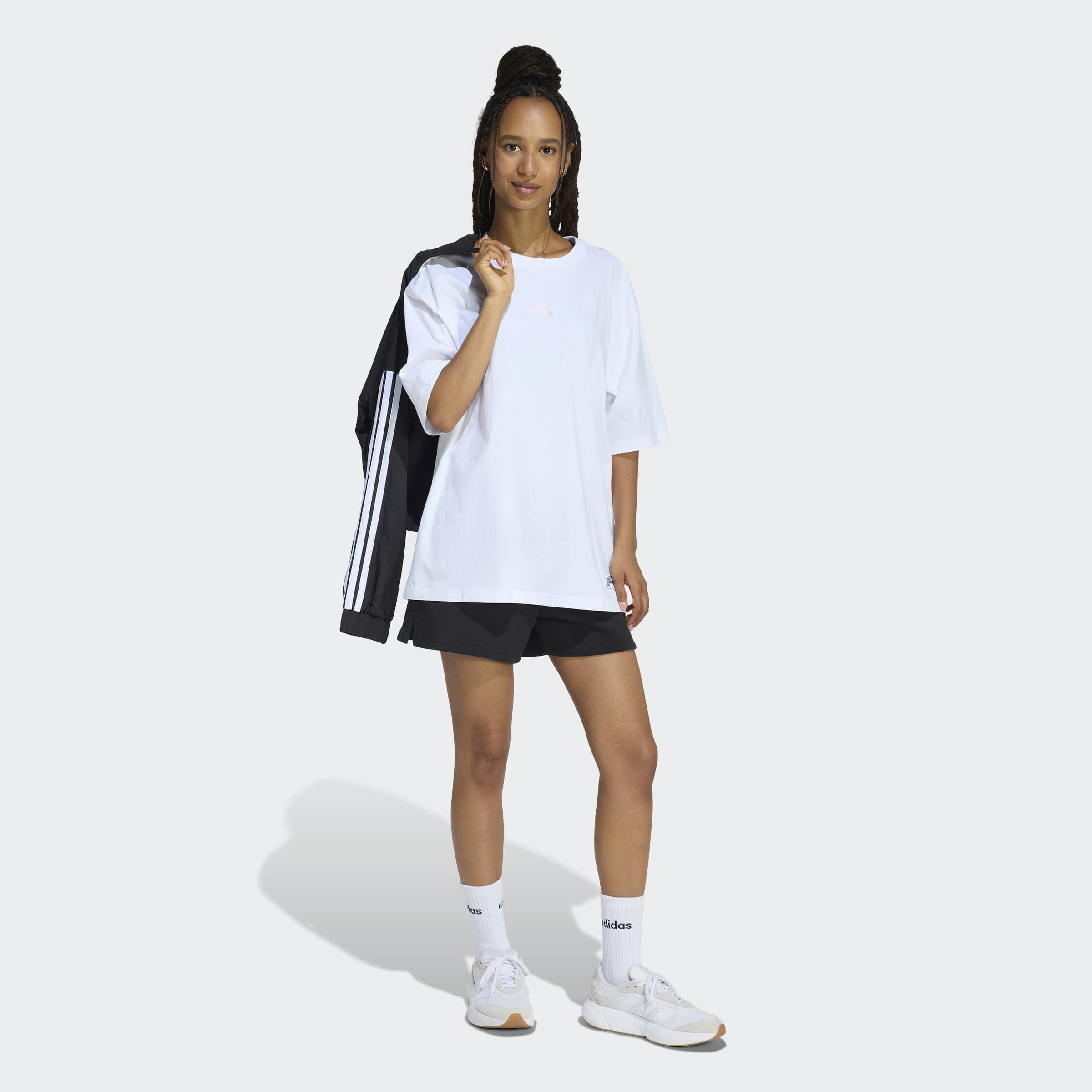 Mini Embroidery Oversized Graphic T-Shirt, White, A701_ONE, large image number 5