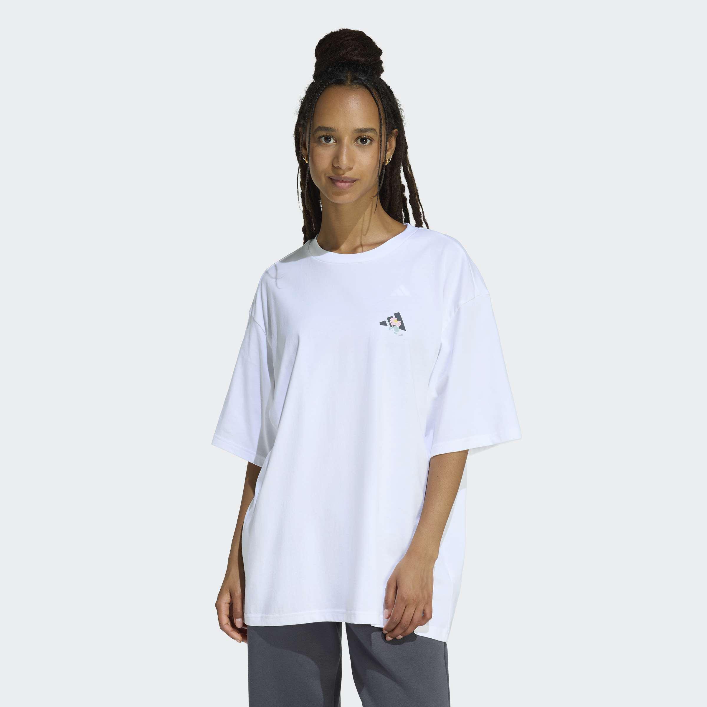 Soft Side Oversized Graphic T-Shirt, White, A701_ONE, large image number 4