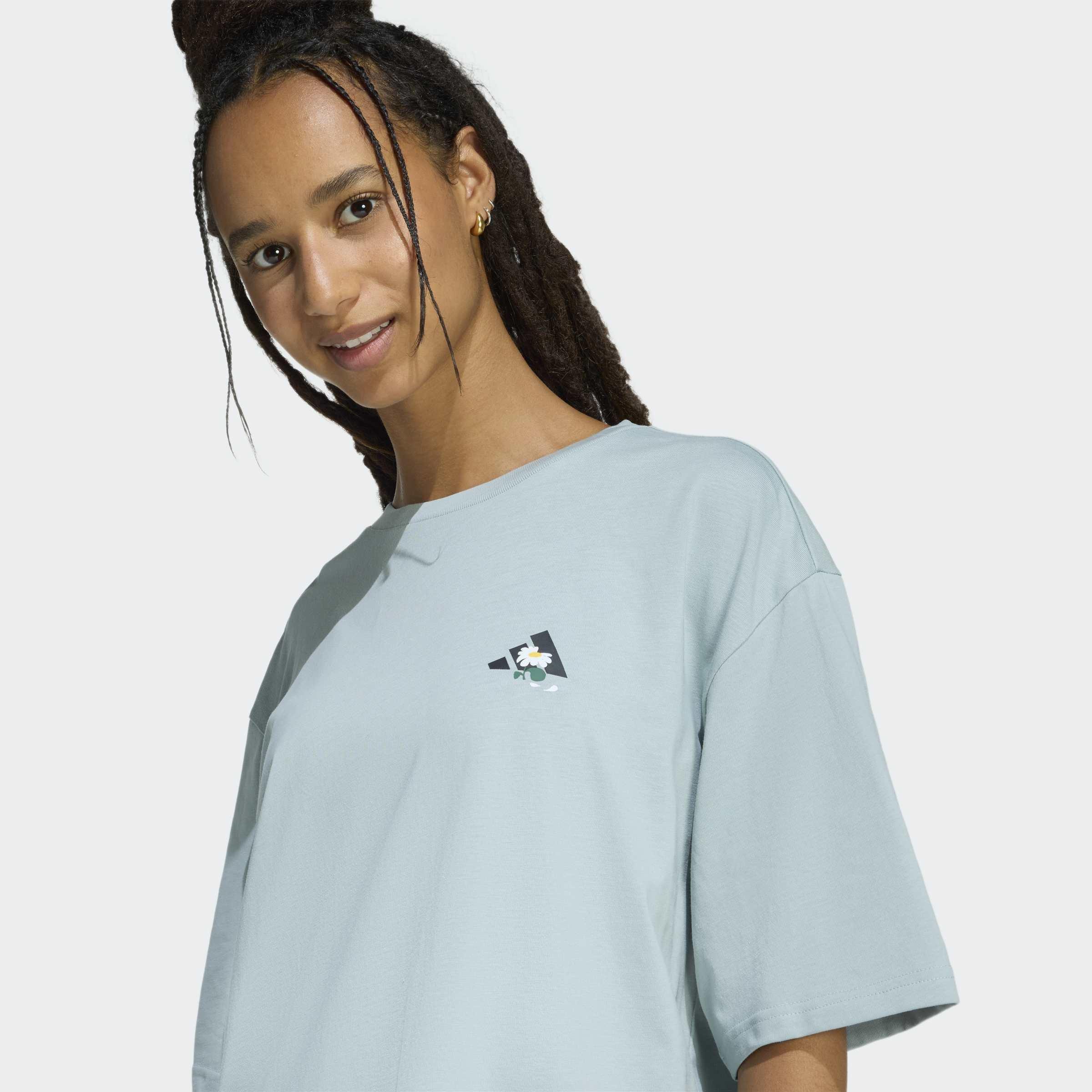 Soft Side Oversized Graphic T-Shirt, Green, A701_ONE, large image number 2