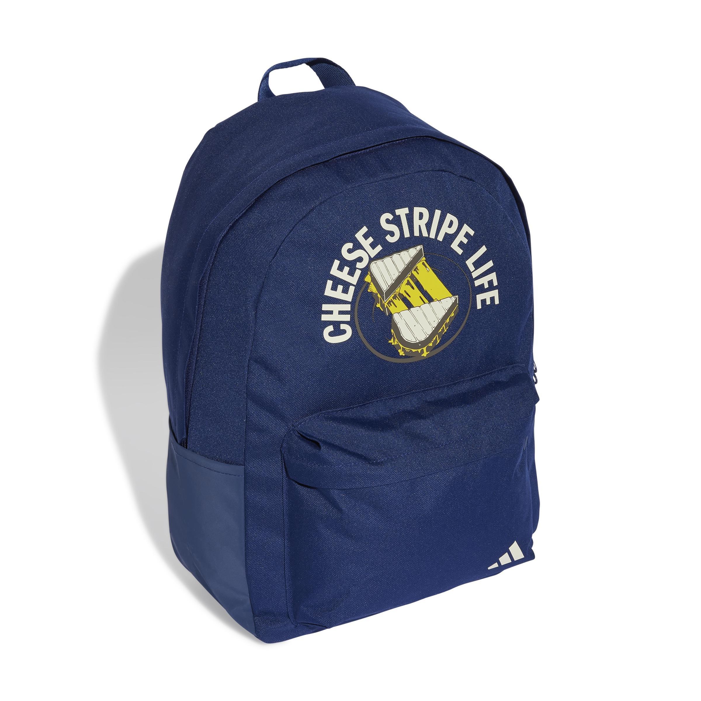 Unisex adidas Classic Grilled Cheese Graphic Backpack, Blue, A701_ONE, large image number 1