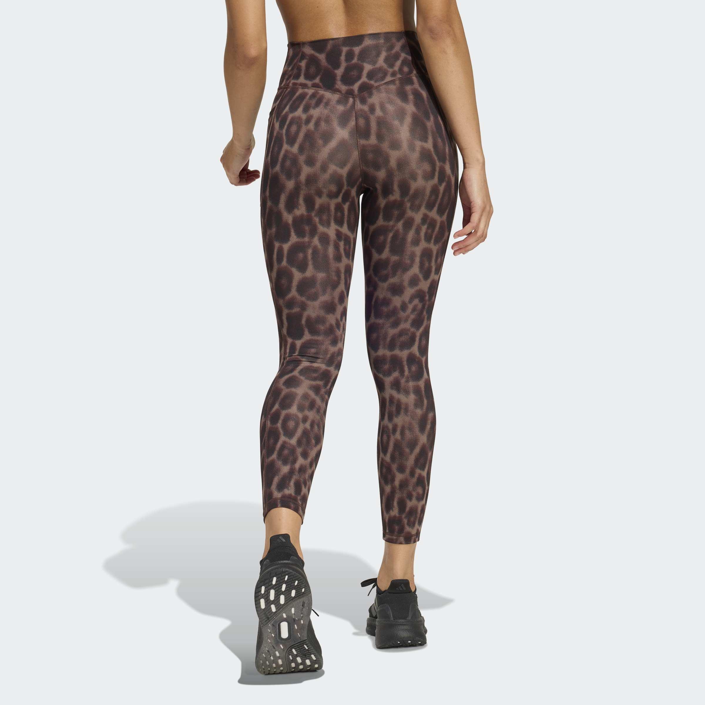 Optime Essentials Workout Leopard 7/8 Leggings, Brown, A701_ONE, medium