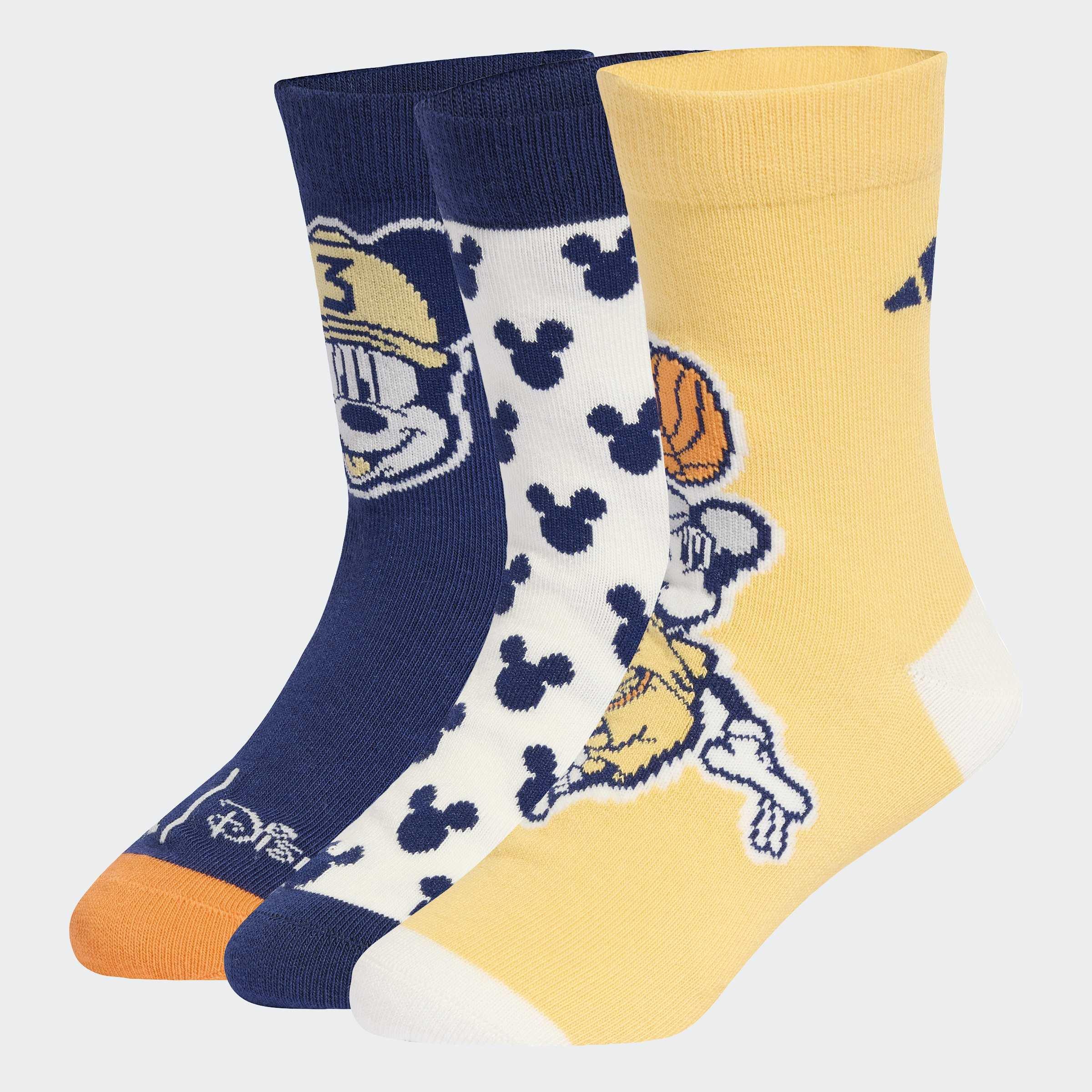 Kids Unisex Adidas Disney Mickey Mouse Socks, Blue, A701_ONE, large image number 3
