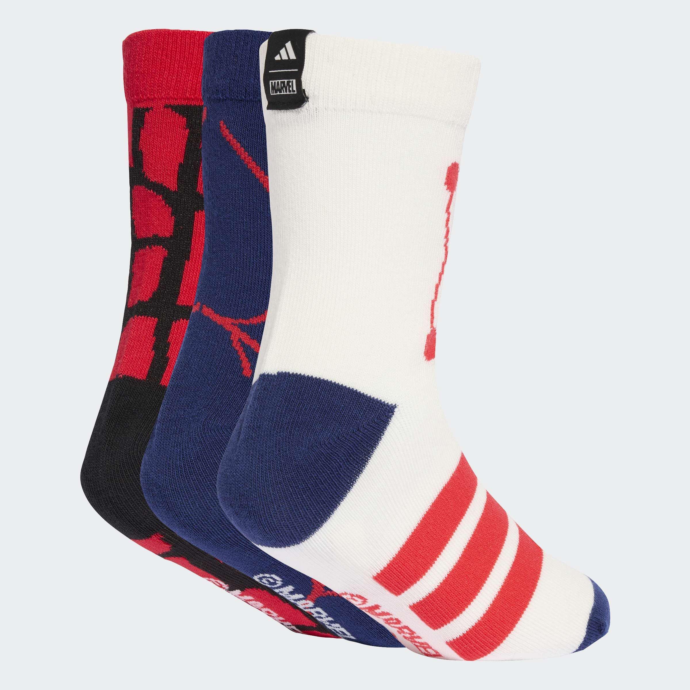 Kids Unisex Adidas Marvel Spider-Man Socks, Red, A701_ONE, large image number 0