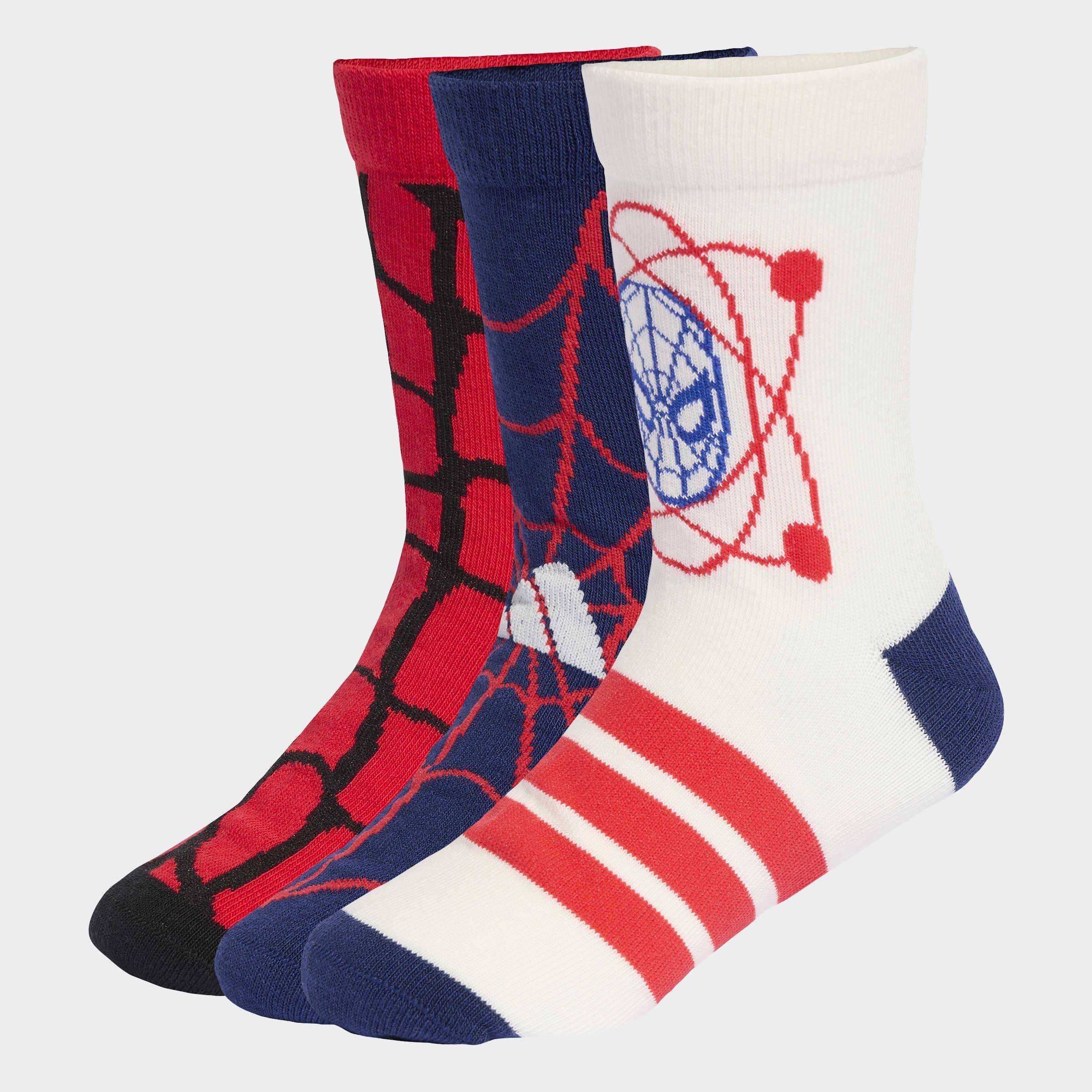 Kids Unisex Adidas Marvel Spider-Man Socks, Red, A701_ONE, large image number 3