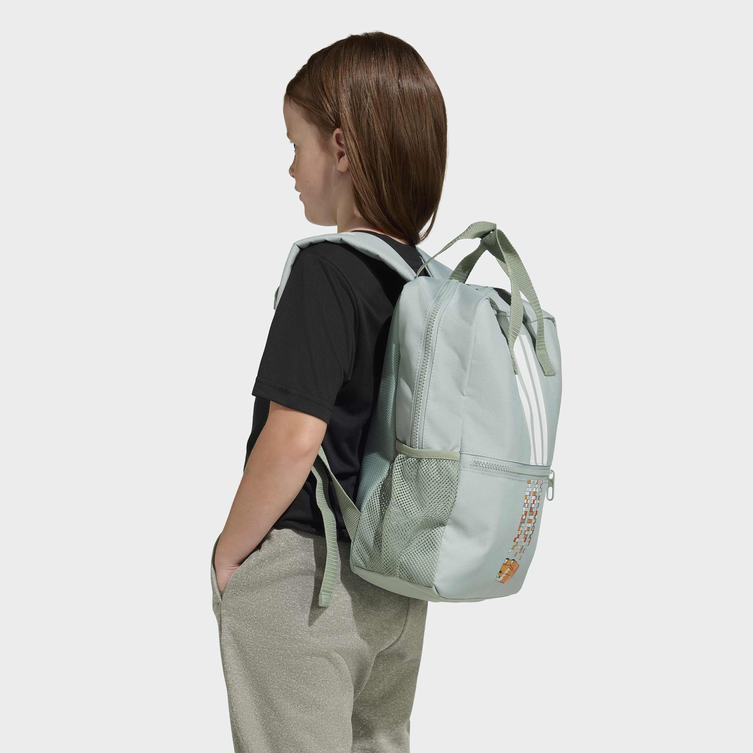 Kids Unisex Adidas Minecraft Kids Backpack, Green, A701_ONE, large image number 7