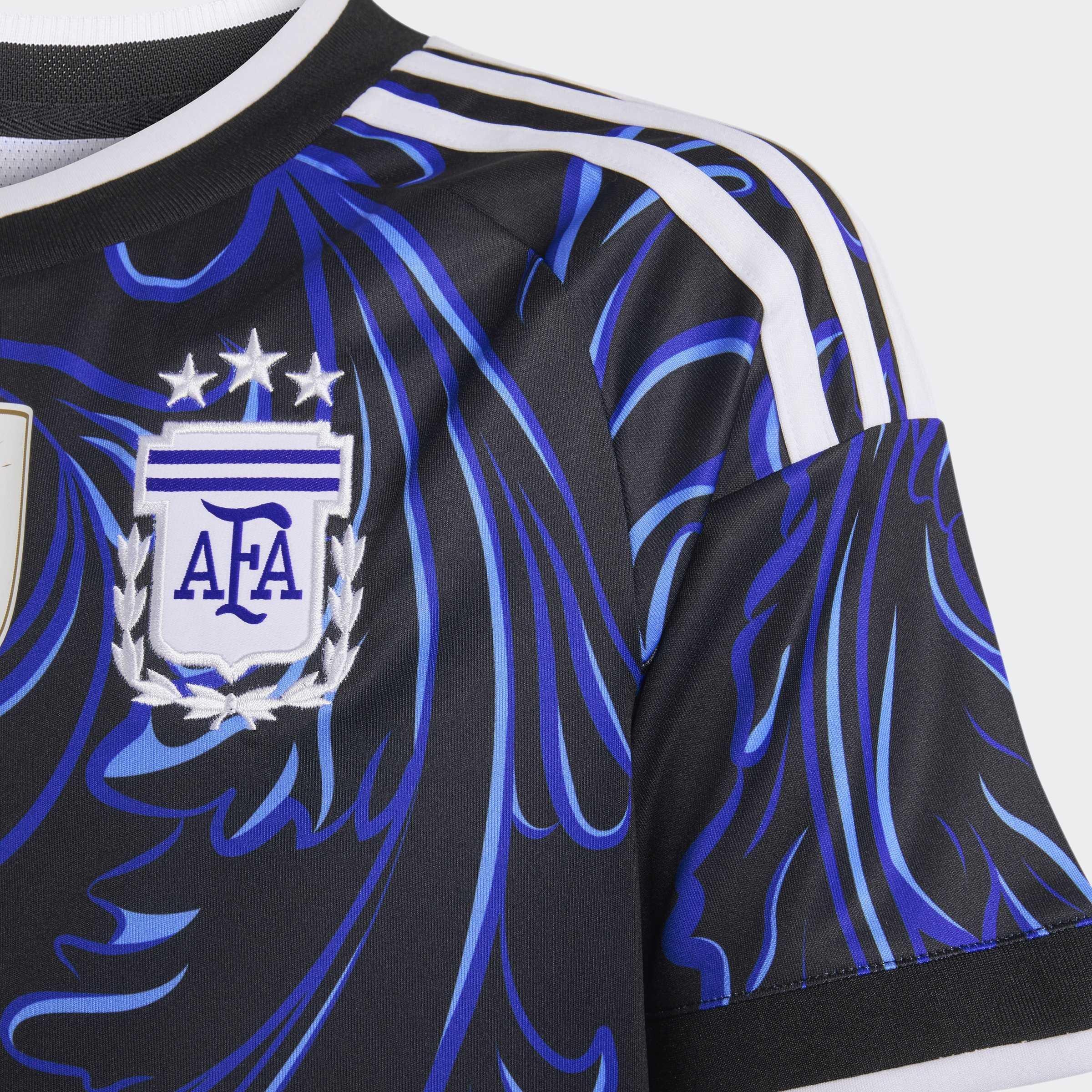 Kids Unisex Argentina 26 Away Kids Jersey, Black, A701_ONE, large image number 2