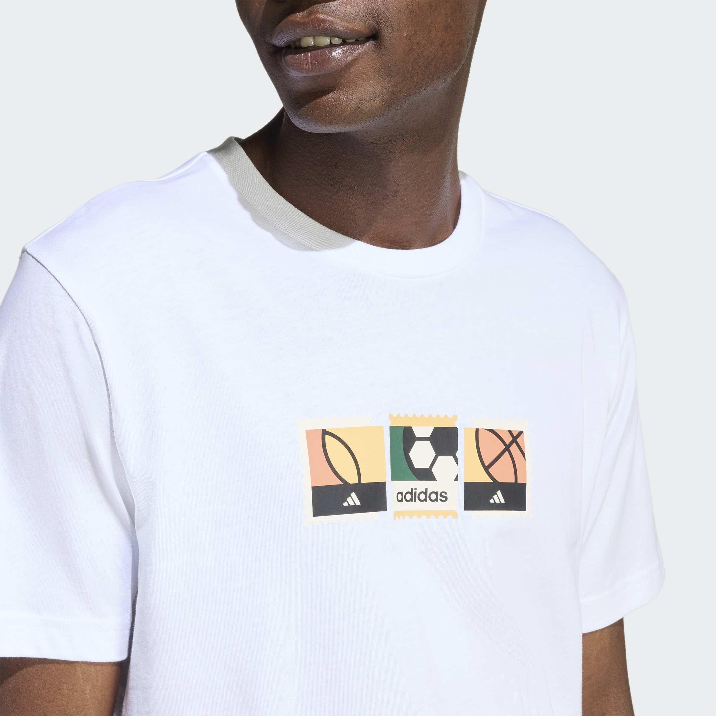 Memories Of Sport Stamps Graphic T-Shirt, White, A701_ONE, large image number 2