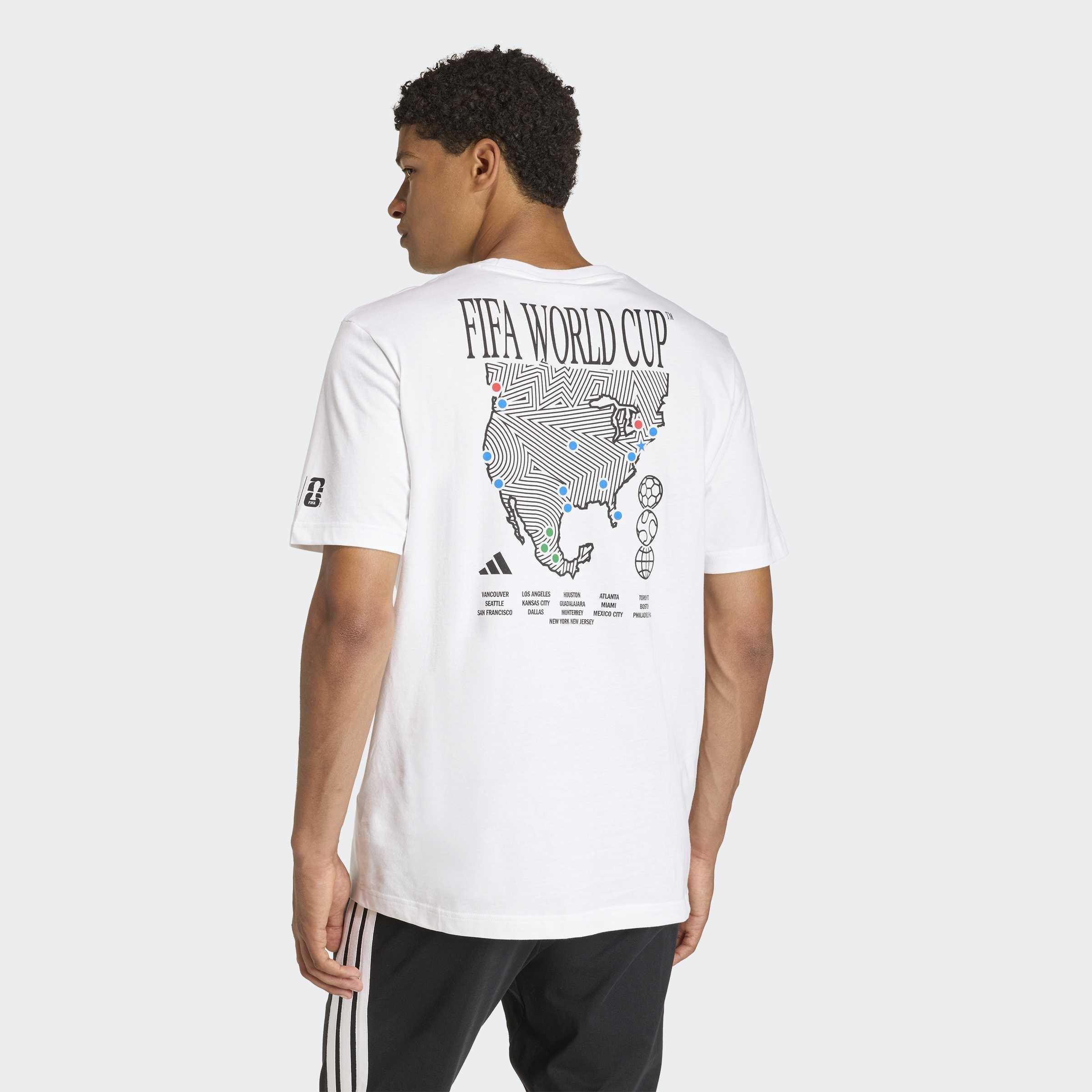 FIFA World Cup 26 Map Graphic T-Shirt, White, A701_ONE, large image number 1